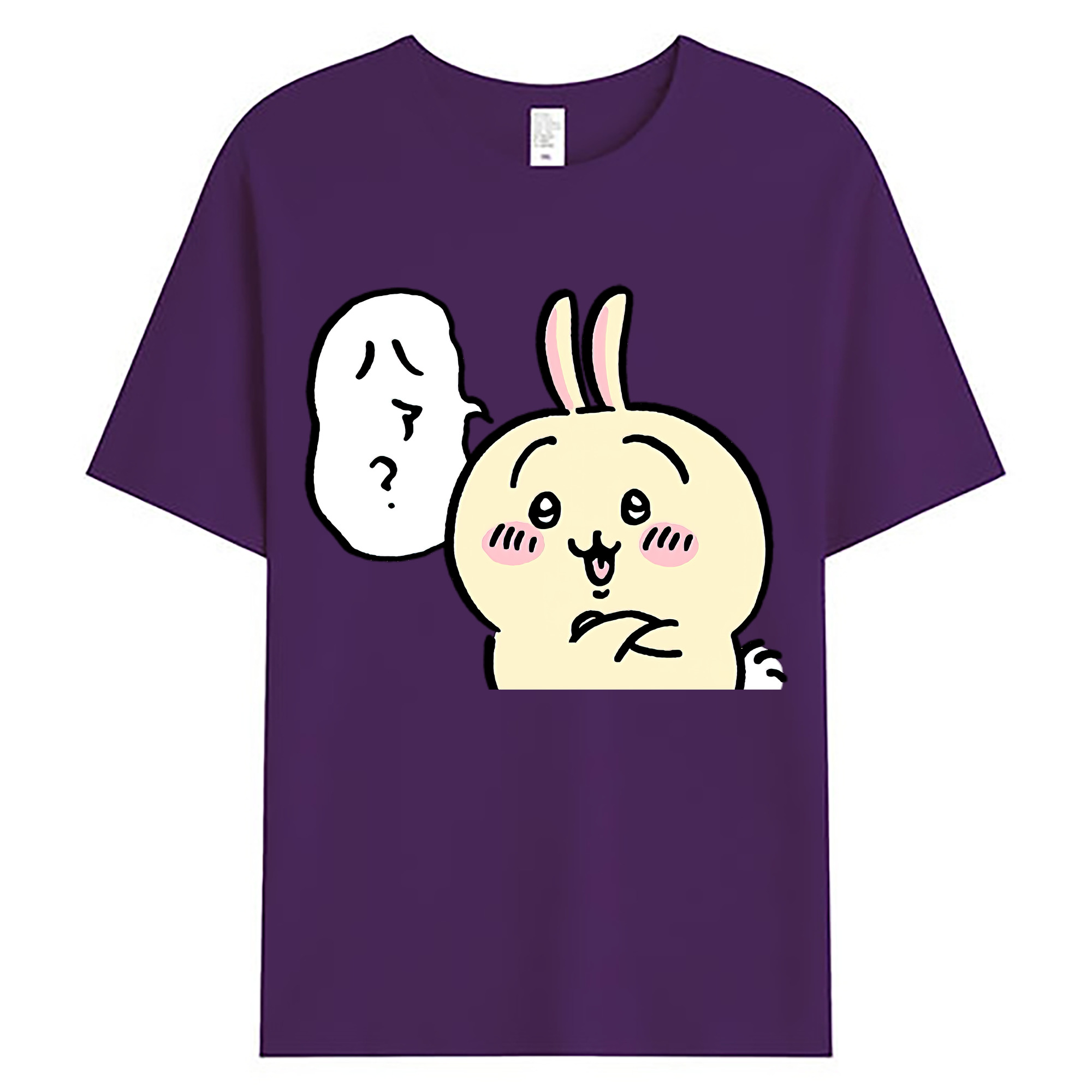 （画像用） ちいかわ うさぎ Chii-kawa usagi 綿100％ メンズ半袖Tシャツ｜肌触りやわらか＆通気性
