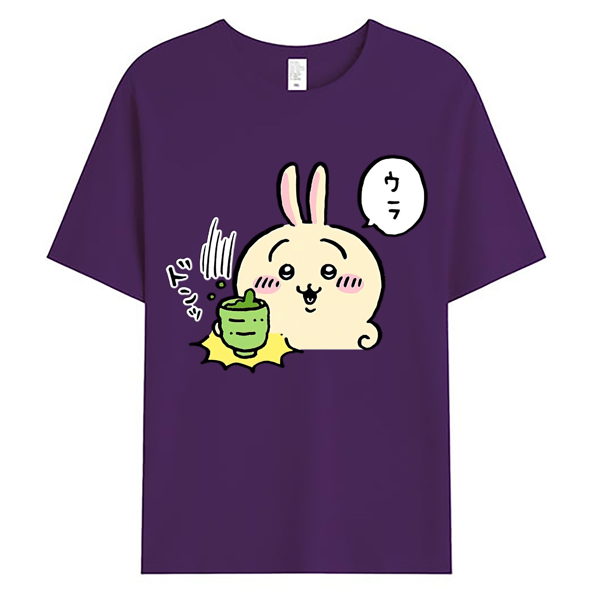 （画像用） ちいかわ うさぎ Chii-kawa usagi 綿100％ メンズ半袖Tシャツ｜肌触りやわらか＆通気性