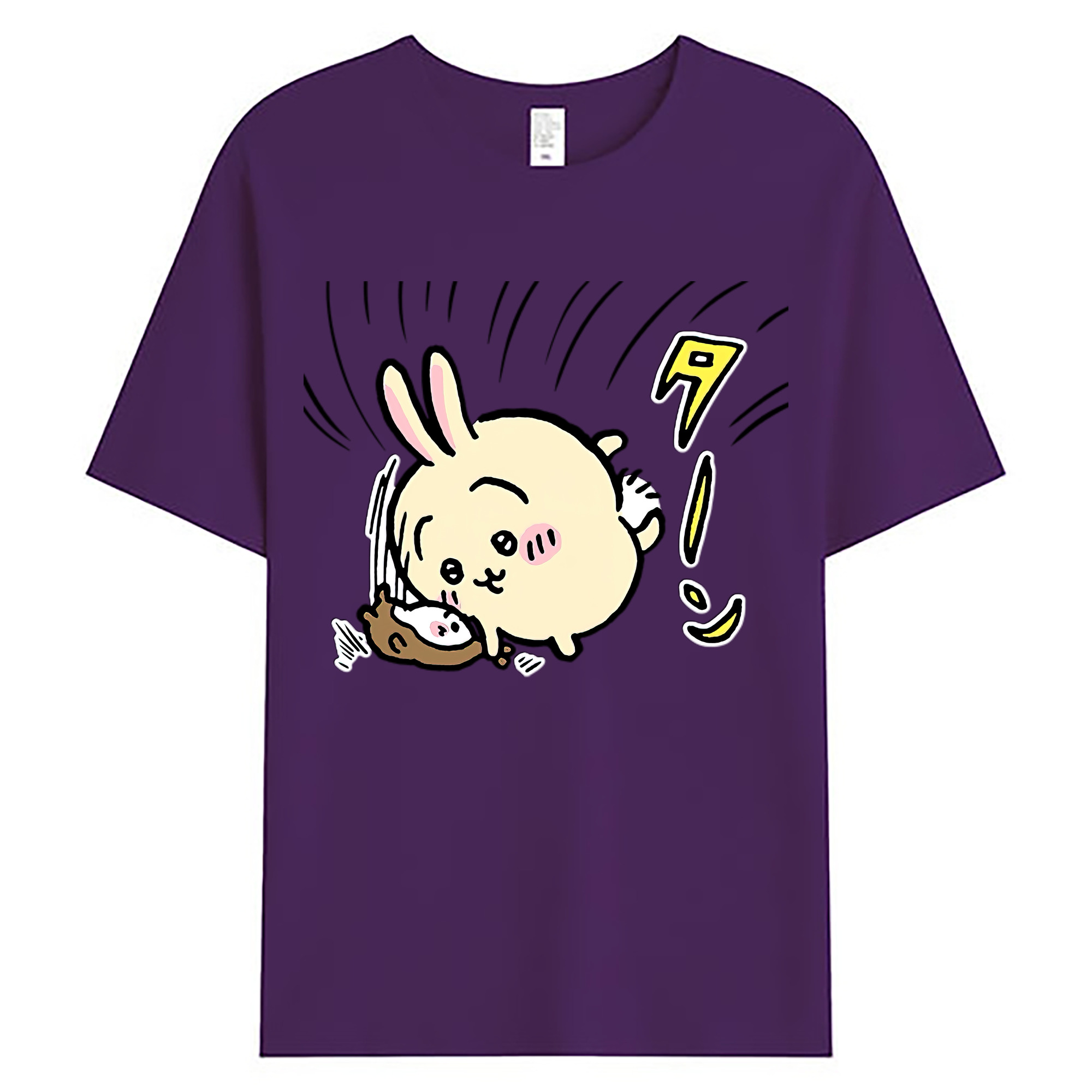（画像用） ちいかわ うさぎ Chii-kawa usagi 綿100％ メンズ半袖Tシャツ｜肌触りやわらか＆通気性