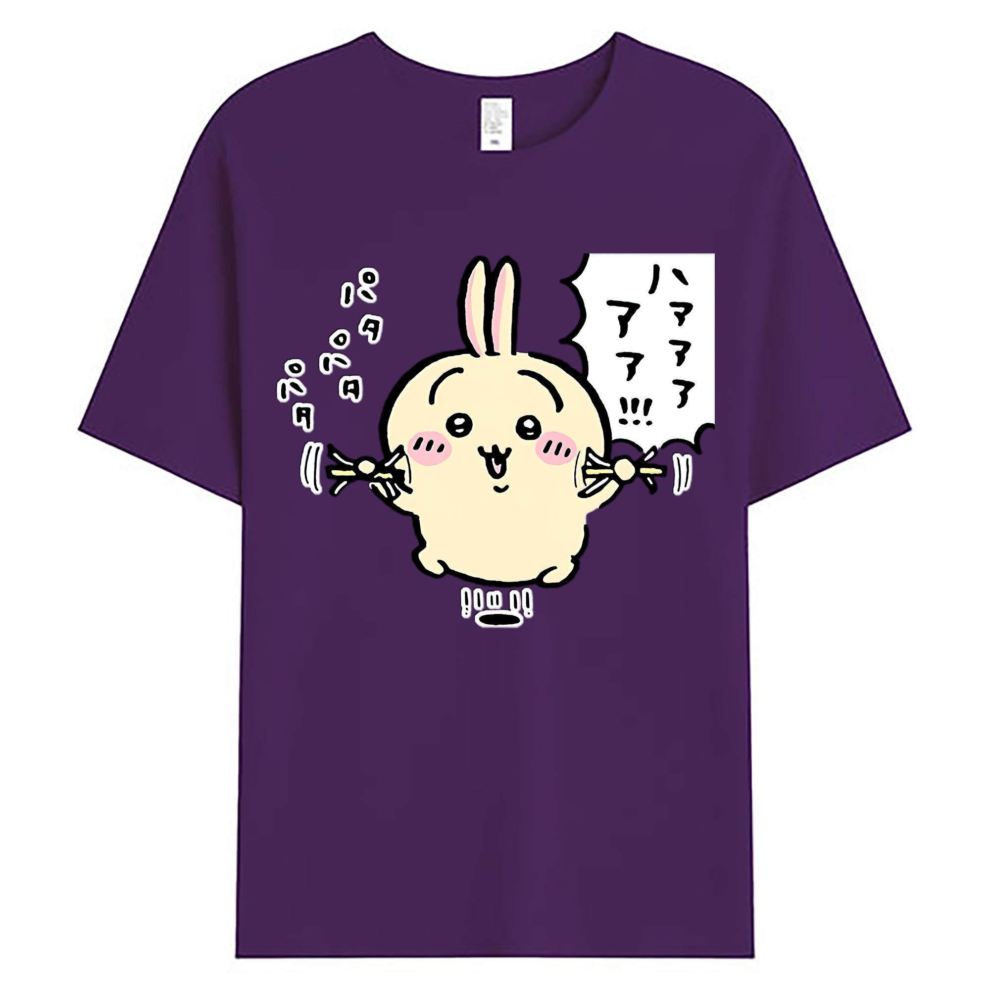 （画像用） ちいかわ うさぎ Chii-kawa usagi 綿100％ メンズ半袖Tシャツ｜肌触りやわらか＆通気性