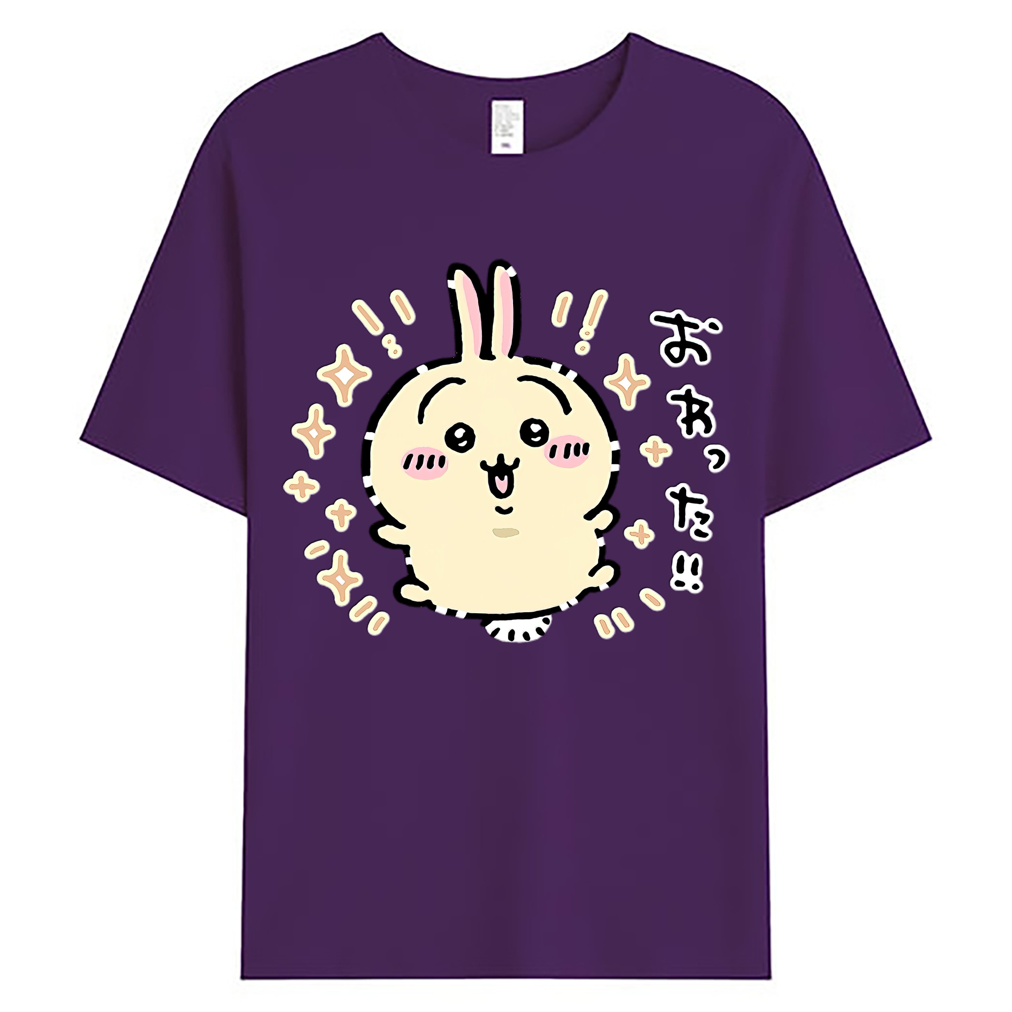 （画像用） ちいかわ うさぎ Chii-kawa usagi 綿100％ メンズ半袖Tシャツ｜肌触りやわらか＆通気性