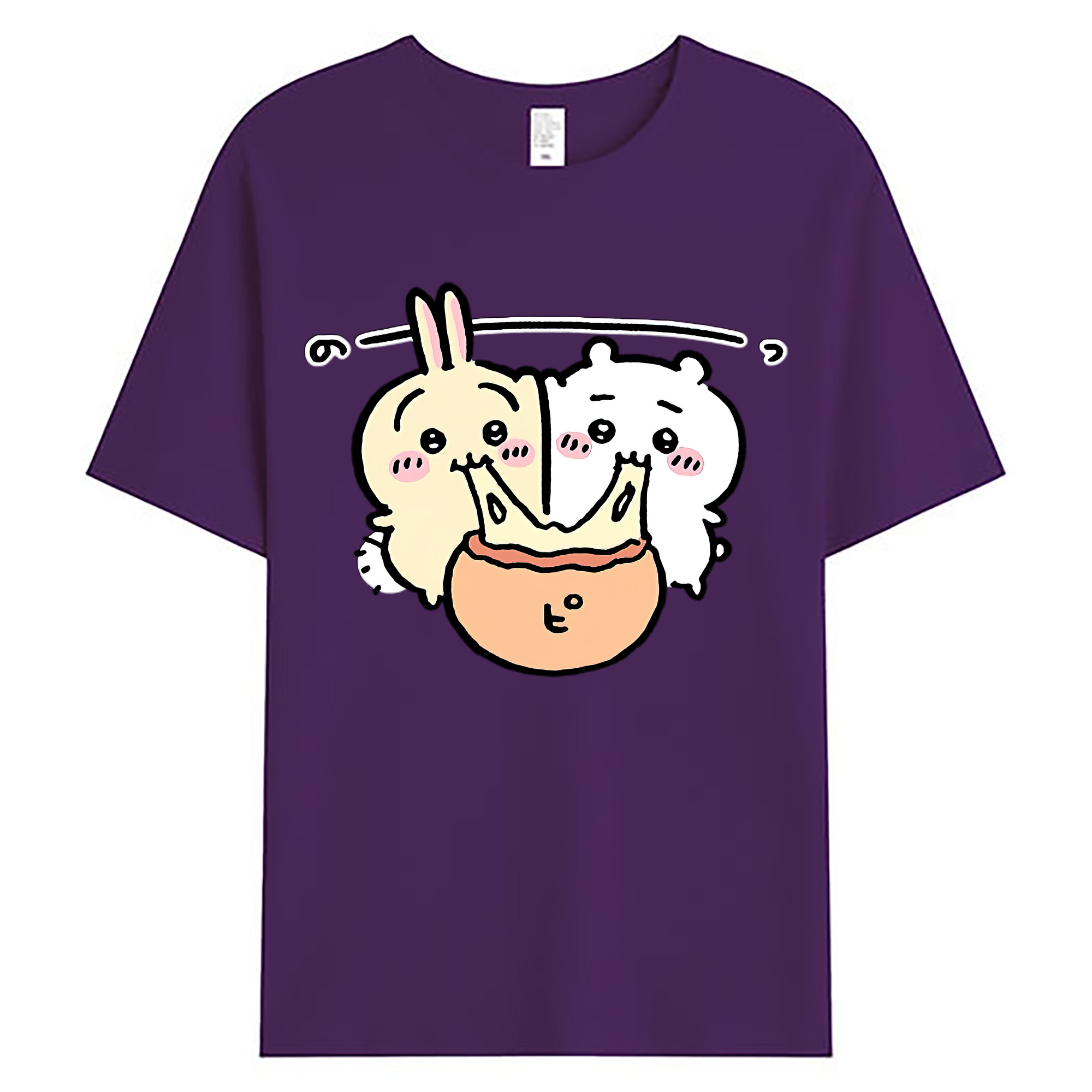 （画像用） ちいかわ うさぎ Chii-kawa usagi 綿100％ メンズ半袖Tシャツ｜肌触りやわらか＆通気性