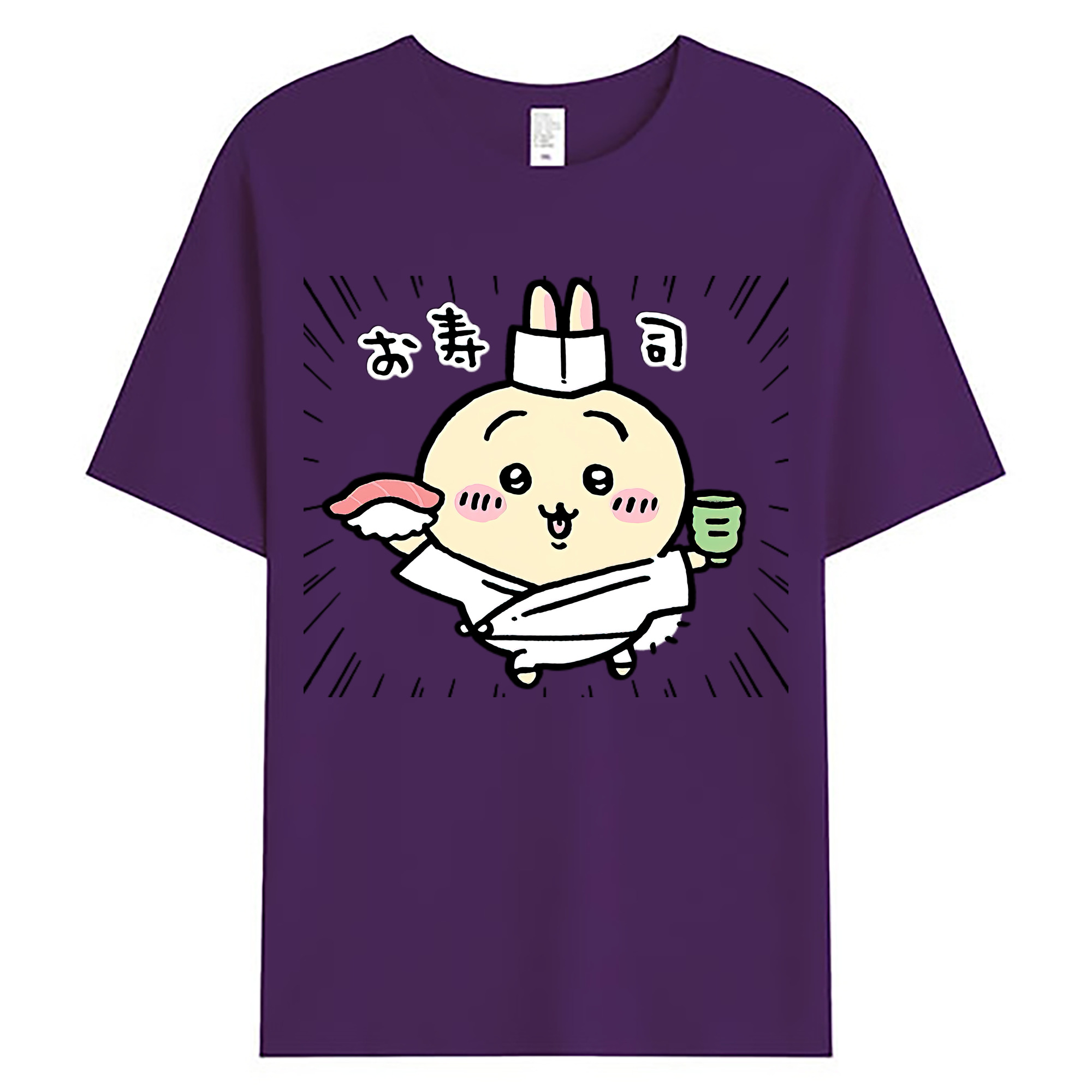 （画像用） ちいかわ うさぎ Chii-kawa usagi 綿100％ メンズ半袖Tシャツ｜肌触りやわらか＆通気性