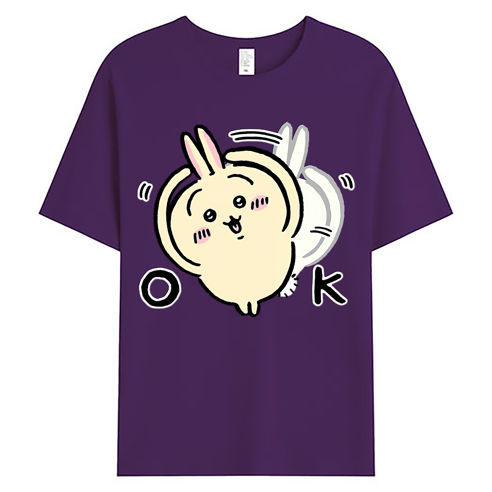 （画像用） ちいかわ うさぎ Chii-kawa usagi 綿100％ メンズ半袖Tシャツ｜肌触りやわらか＆通気性
