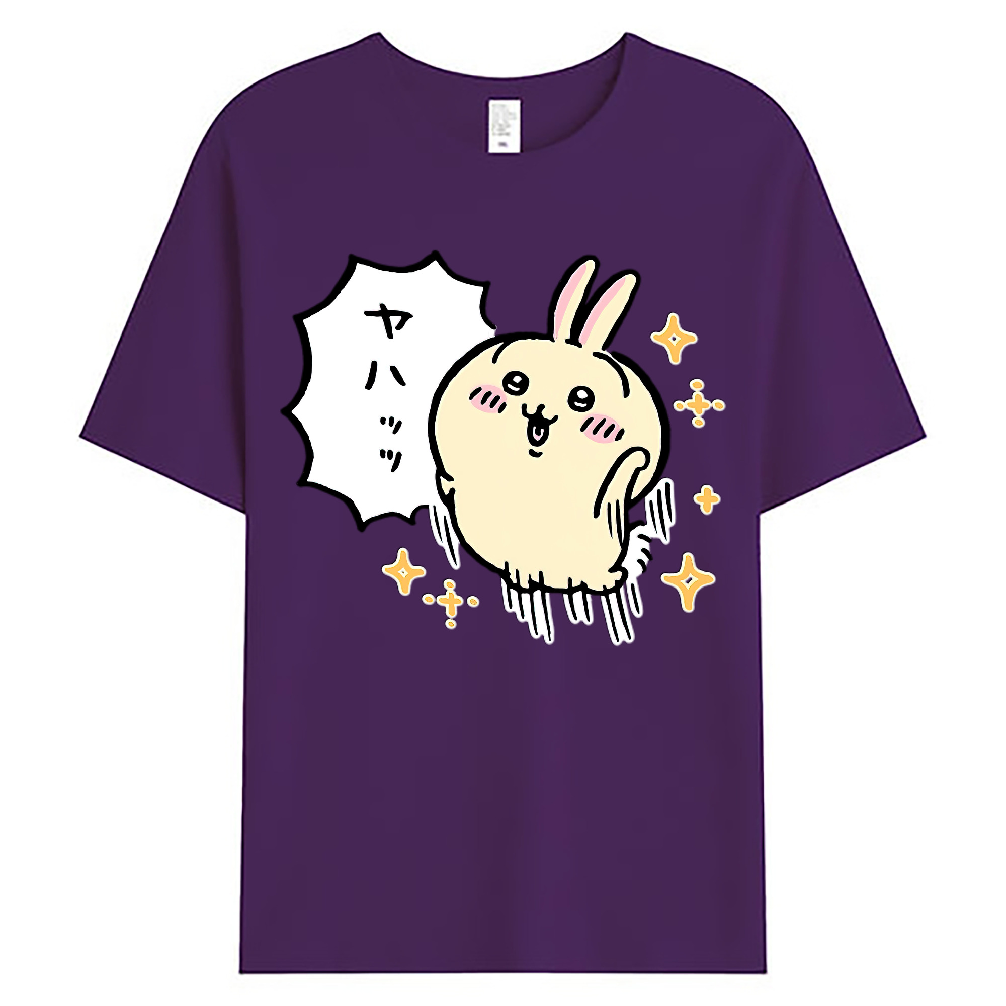 （画像用） ちいかわ うさぎ Chii-kawa usagi 綿100％ メンズ半袖Tシャツ｜肌触りやわらか＆通気性