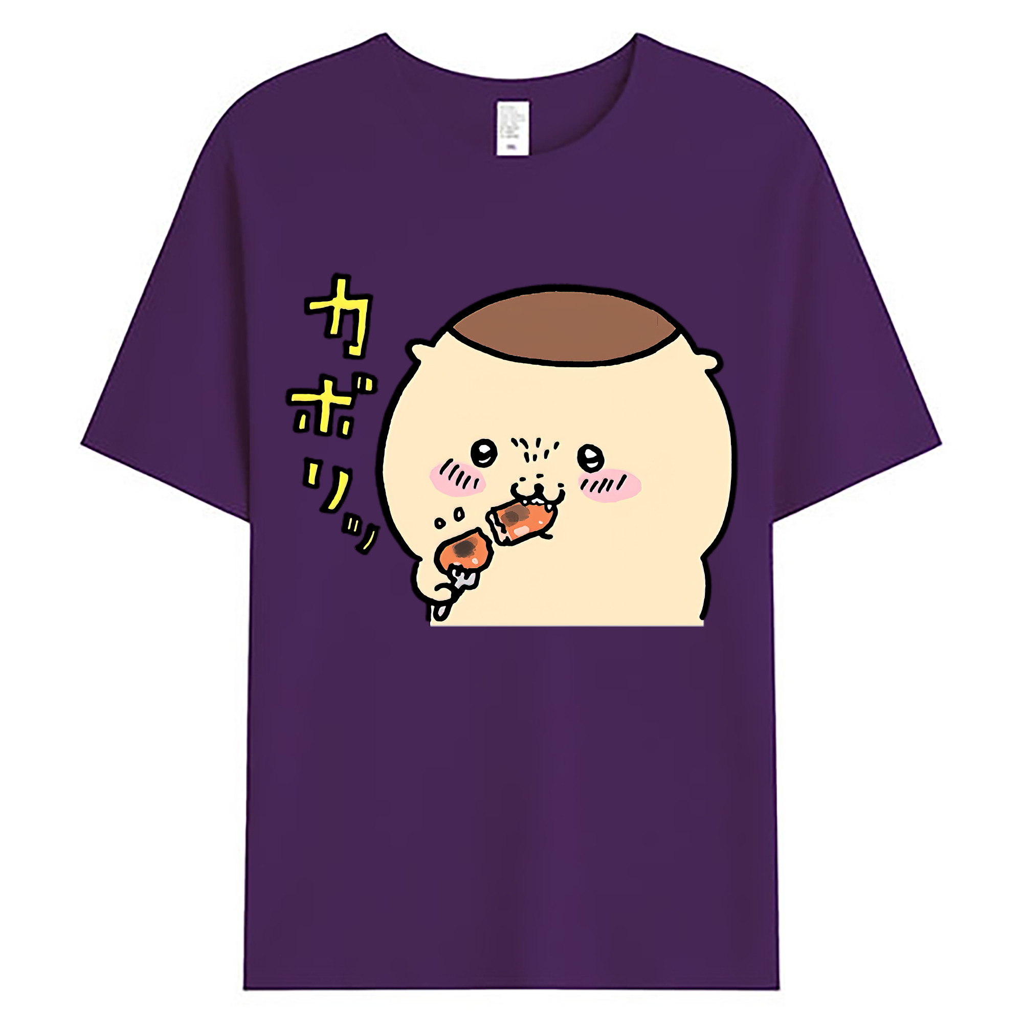 （画像用） ちいかわ くりまんじゅう Chii-kawa kuri manjū 綿100％ メンズ半袖Tシャツ｜肌触りやわらか＆通気性