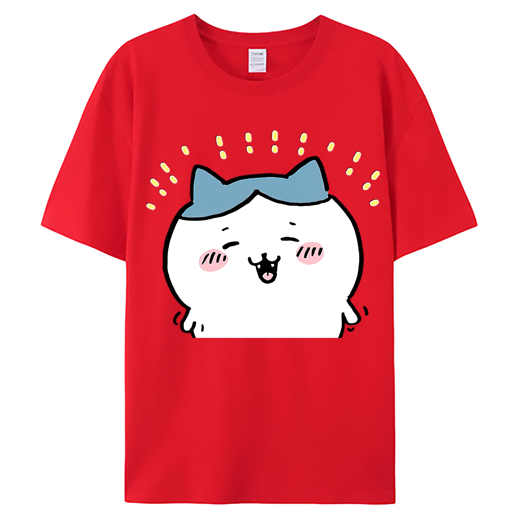 （画像用） ちいかわ ハチワレ Chii-kawa hachiware 綿100％ メンズ半袖Tシャツ｜肌触りやわらか＆通気性