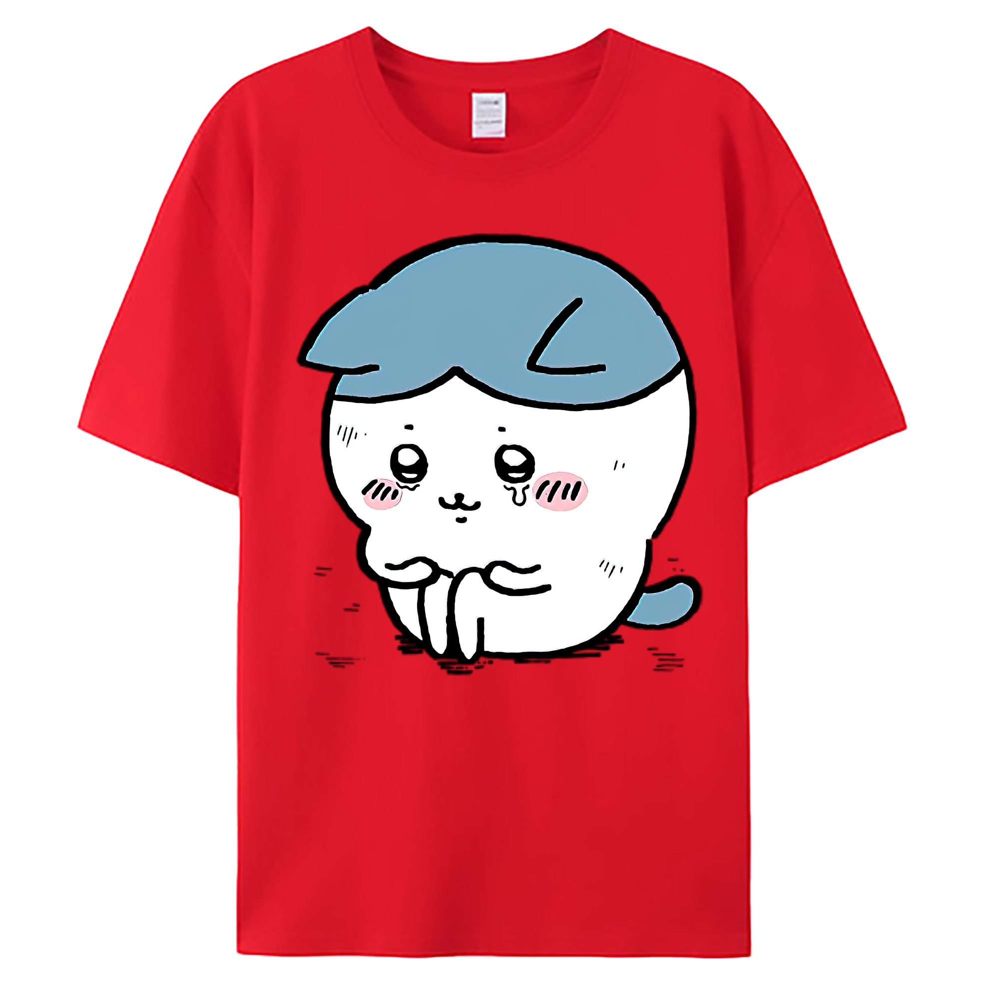 （画像用） ちいかわ ハチワレ Chii-kawa hachiware 綿100％ メンズ半袖Tシャツ｜肌触りやわらか＆通気性