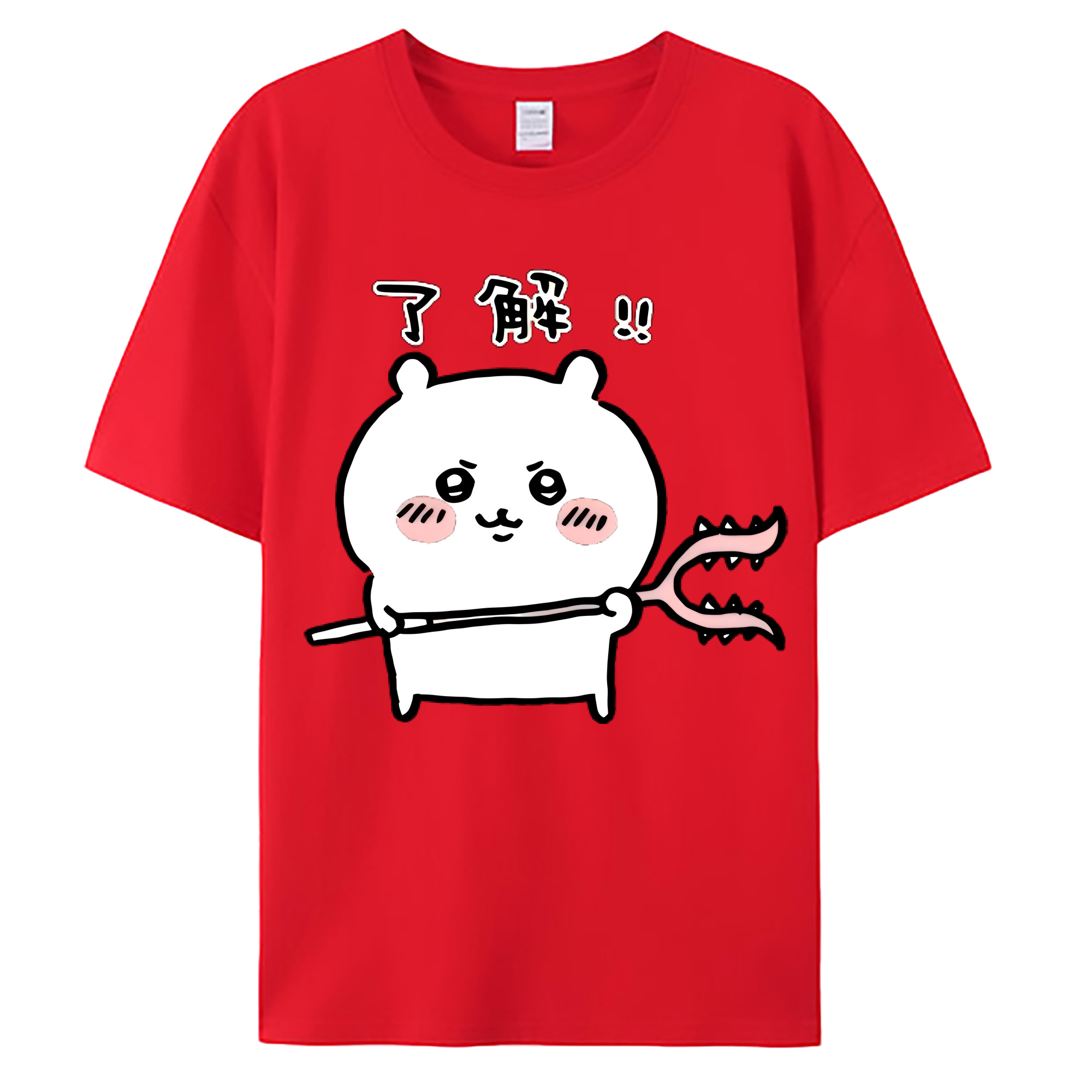 （画像用） ちいかわ ちいかわ Chii-kawa chiikawa 綿100％ メンズ半袖Tシャツ｜肌触りやわらか＆通気性
