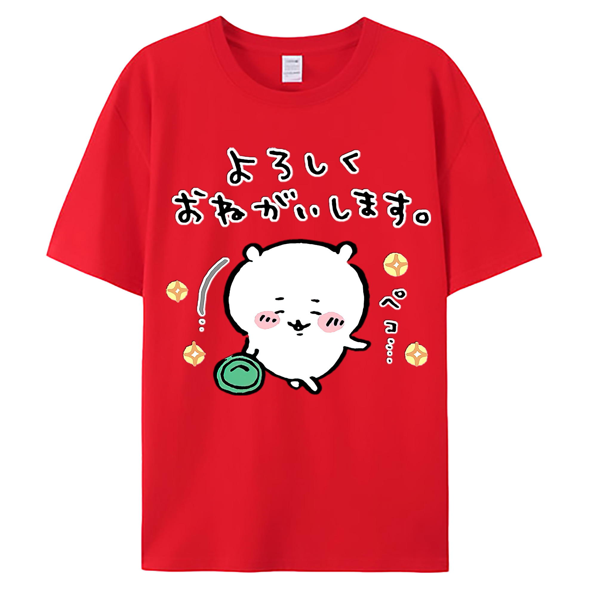 （画像用） ちいかわ ちいかわ Chii-kawa chiikawa 綿100％ メンズ半袖Tシャツ｜肌触りやわらか＆通気性