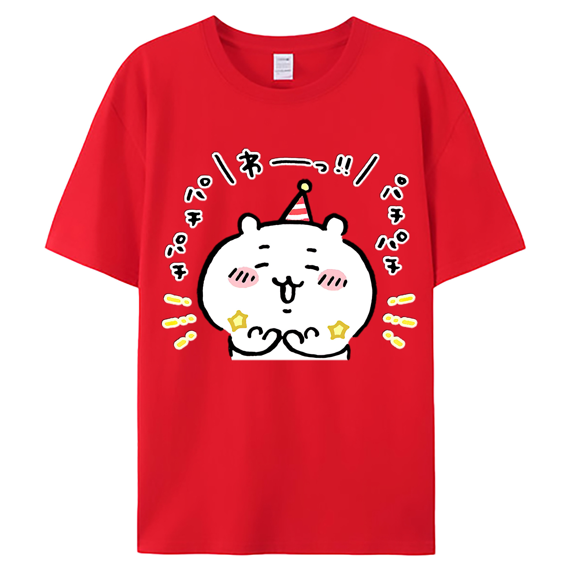 （画像用） ちいかわ ちいかわ Chii-kawa chiikawa 綿100％ メンズ半袖Tシャツ｜肌触りやわらか＆通気性
