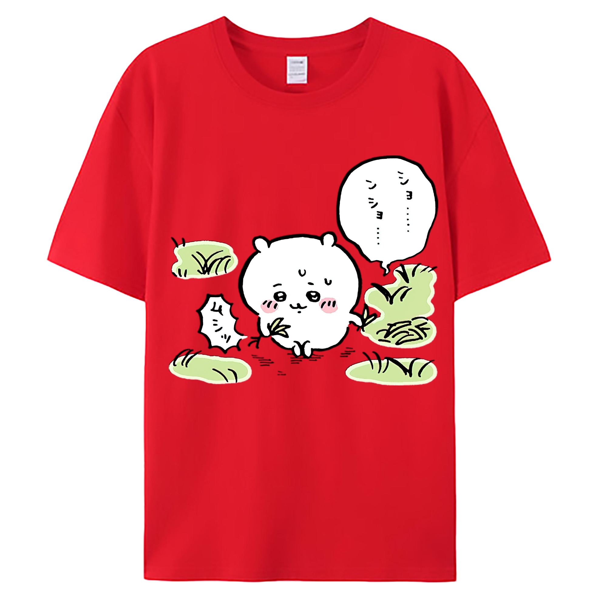 （画像用） ちいかわ ちいかわ Chii-kawa chiikawa 綿100％ メンズ半袖Tシャツ｜肌触りやわらか＆通気性