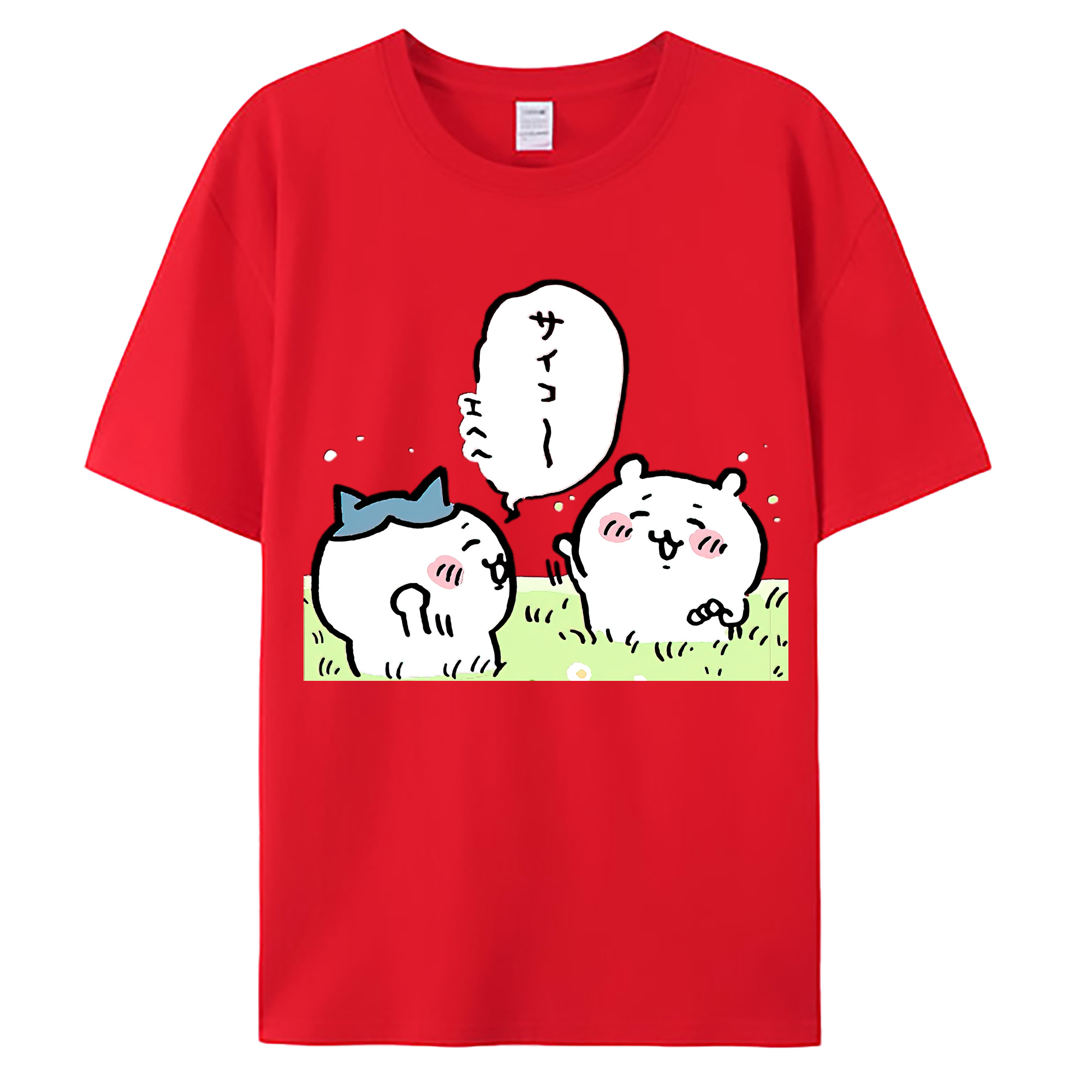 （画像用） ちいかわ ちいかわ Chii-kawa chiikawa 綿100％ メンズ半袖Tシャツ｜肌触りやわらか＆通気性