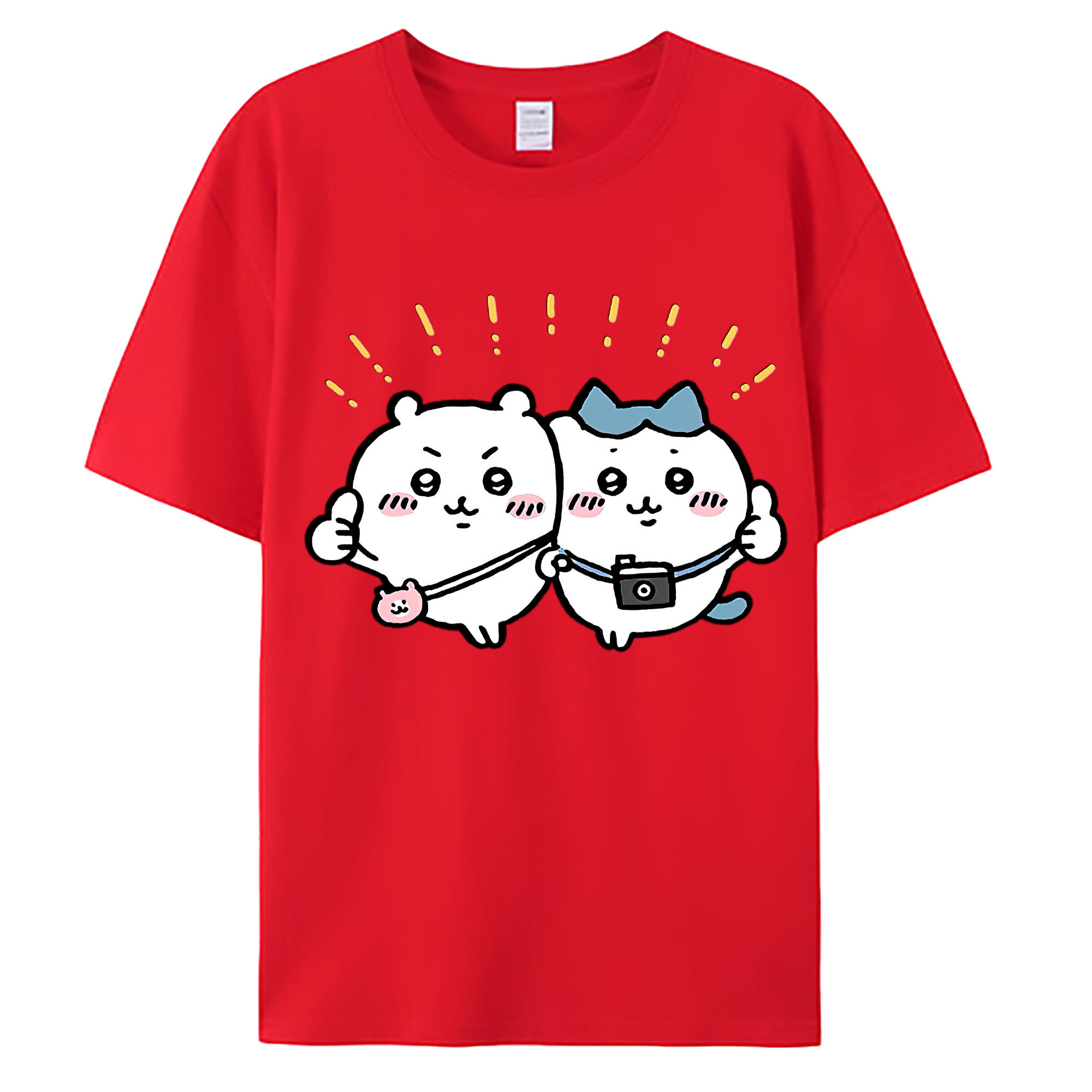 （画像用） ちいかわ ちいかわ Chii-kawa chiikawa 綿100％ メンズ半袖Tシャツ｜肌触りやわらか＆通気性