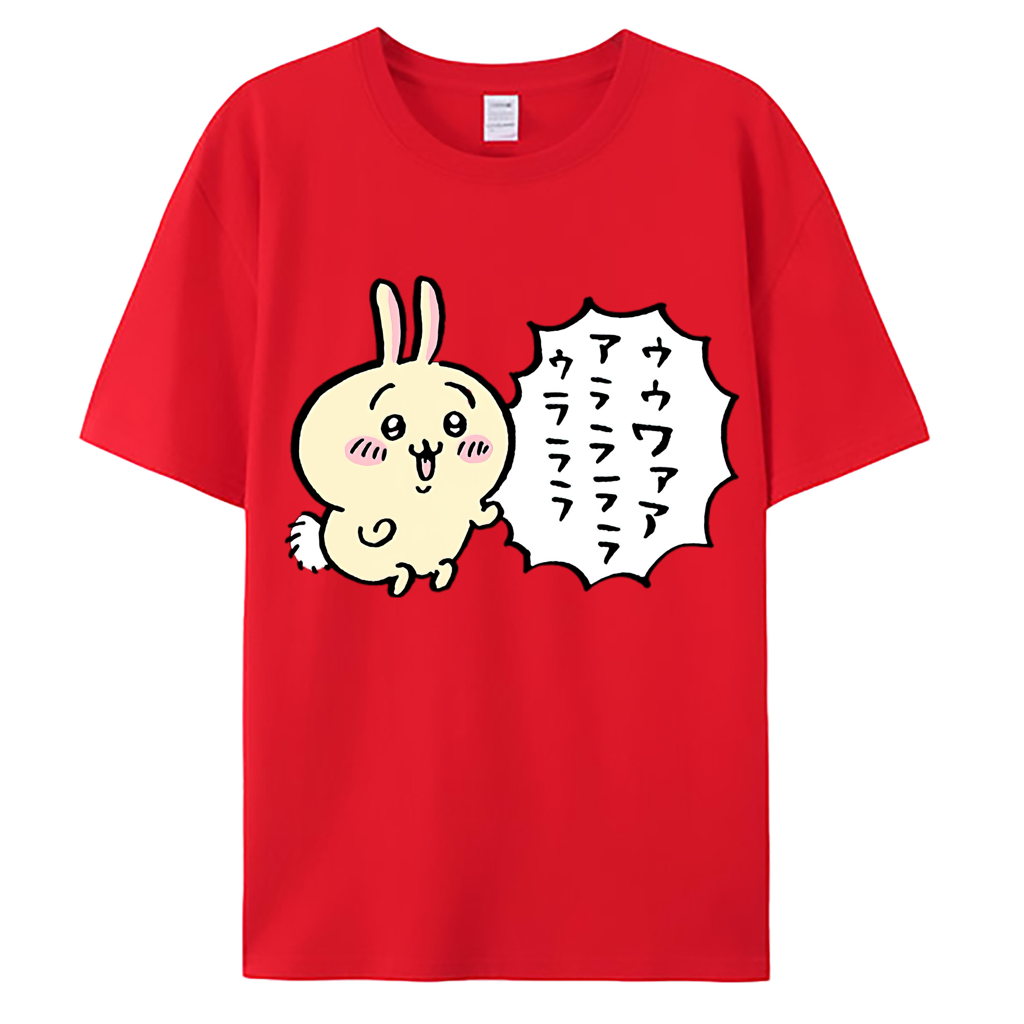 （画像用） ちいかわ うさぎ Chii-kawa usagi 綿100％ メンズ半袖Tシャツ｜肌触りやわらか＆通気性