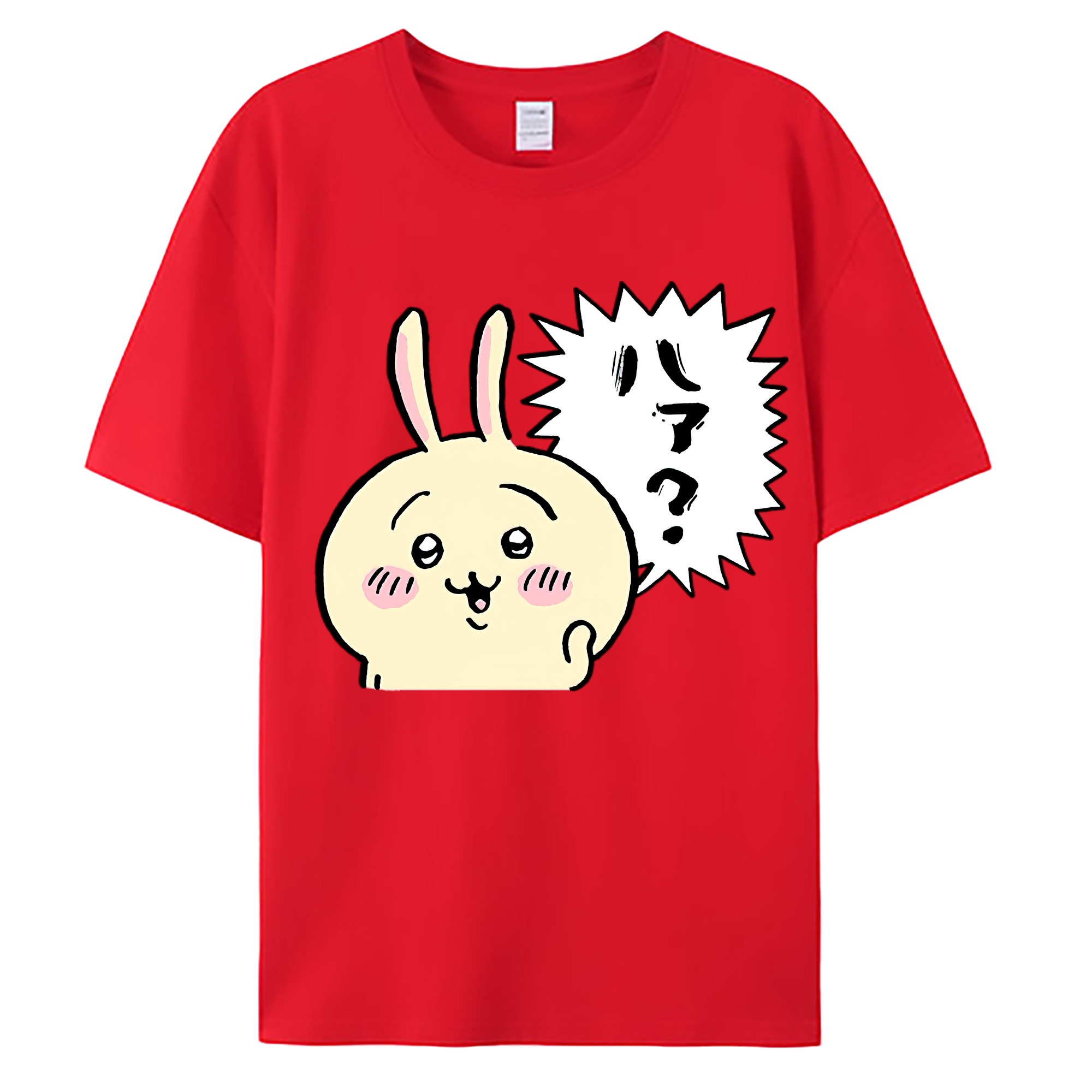（画像用） ちいかわ うさぎ Chii-kawa usagi 綿100％ メンズ半袖Tシャツ｜肌触りやわらか＆通気性