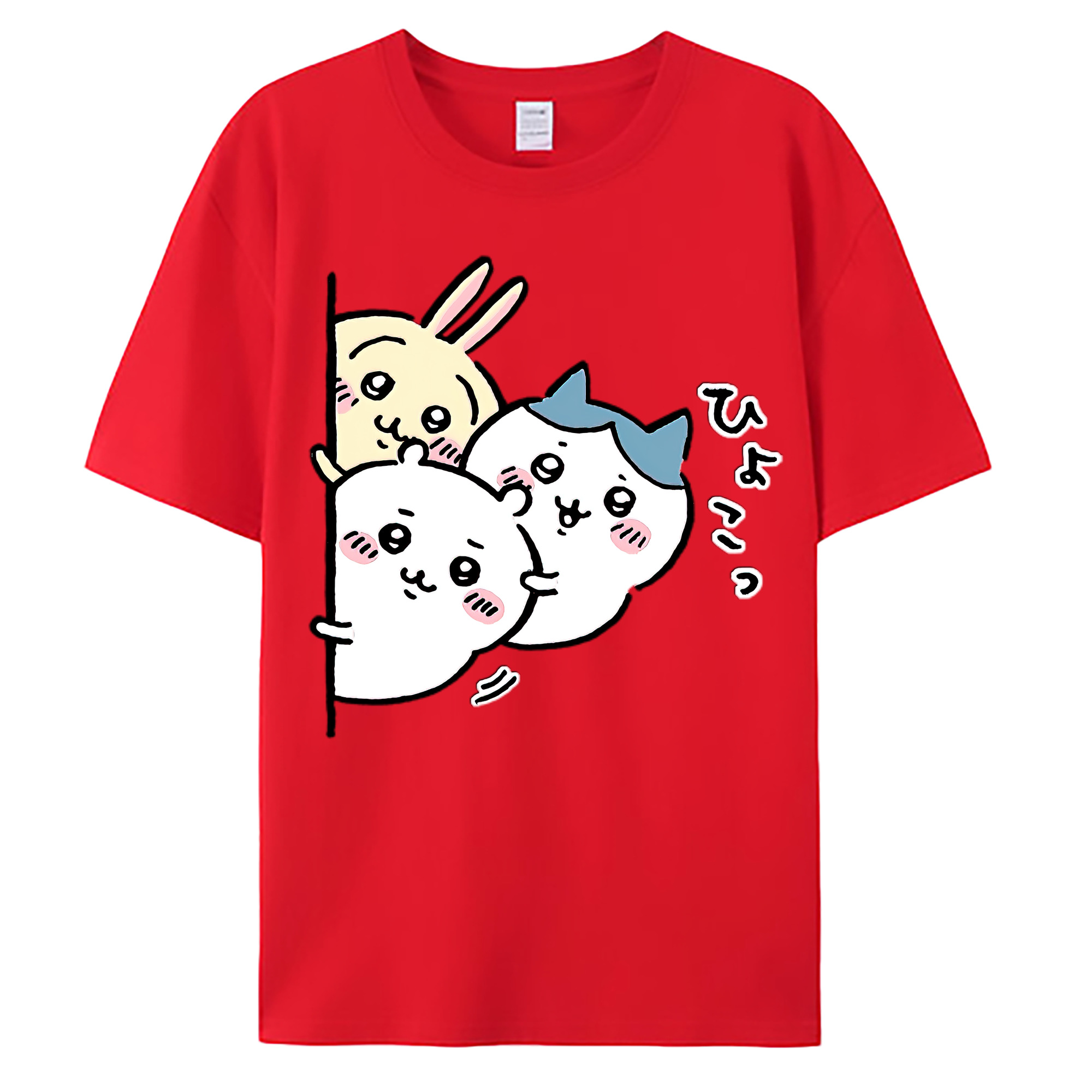 （画像用） ちいかわ うさぎ Chii-kawa usagi 綿100％ メンズ半袖Tシャツ｜肌触りやわらか＆通気性