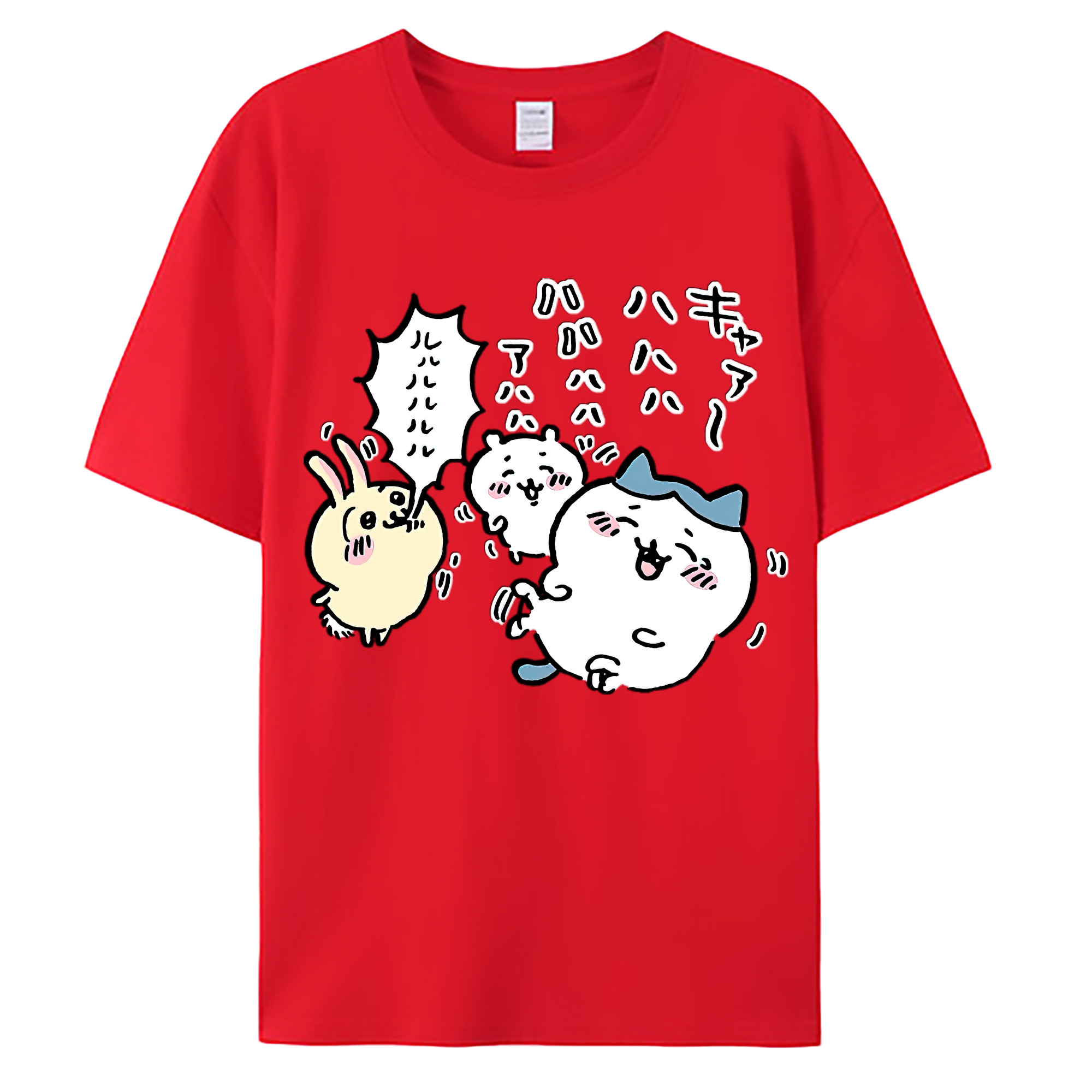 （画像用） ちいかわ うさぎ Chii-kawa usagi 綿100％ メンズ半袖Tシャツ｜肌触りやわらか＆通気性