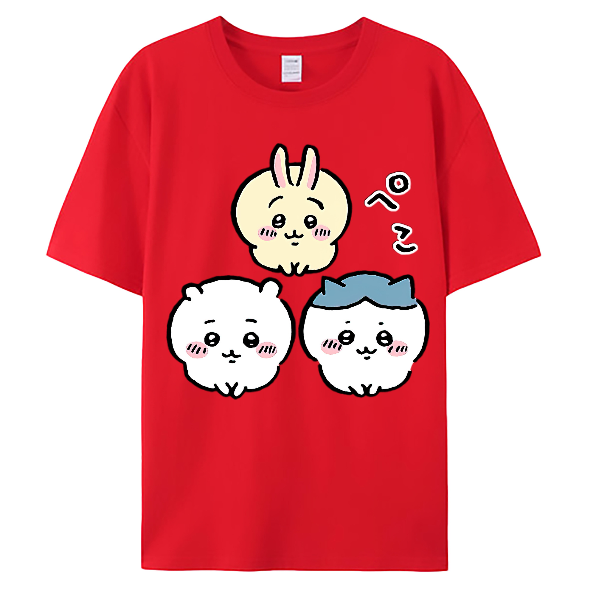 （画像用） ちいかわ うさぎ Chii-kawa usagi 綿100％ メンズ半袖Tシャツ｜肌触りやわらか＆通気性
