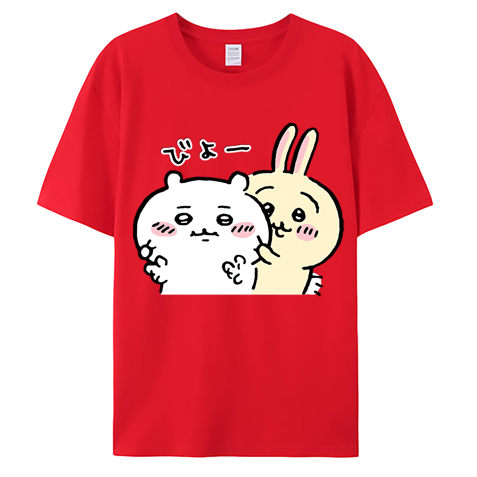 （画像用） ちいかわ うさぎ Chii-kawa usagi 綿100％ メンズ半袖Tシャツ｜肌触りやわらか＆通気性
