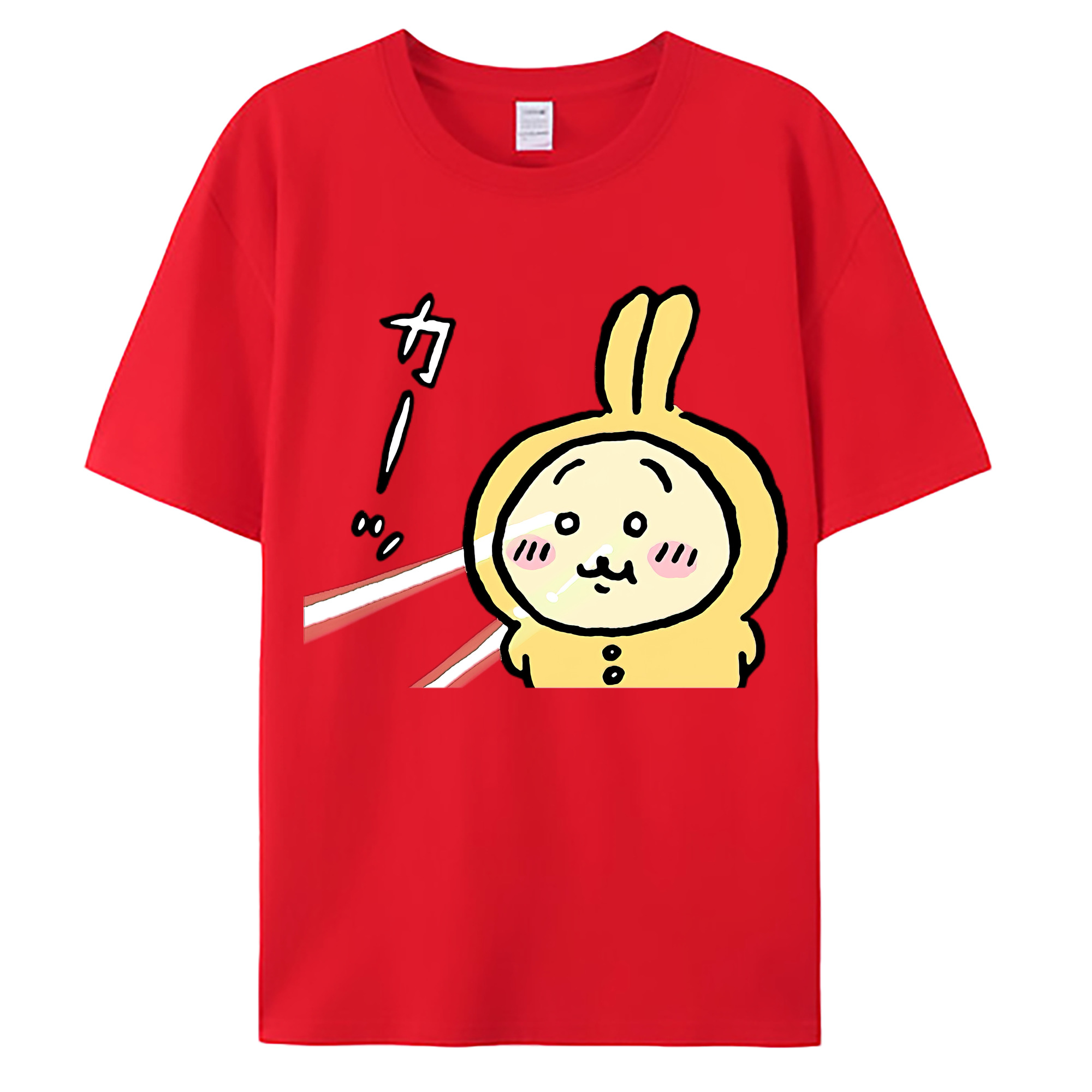 （画像用） ちいかわ うさぎ Chii-kawa usagi 綿100％ メンズ半袖Tシャツ｜肌触りやわらか＆通気性
