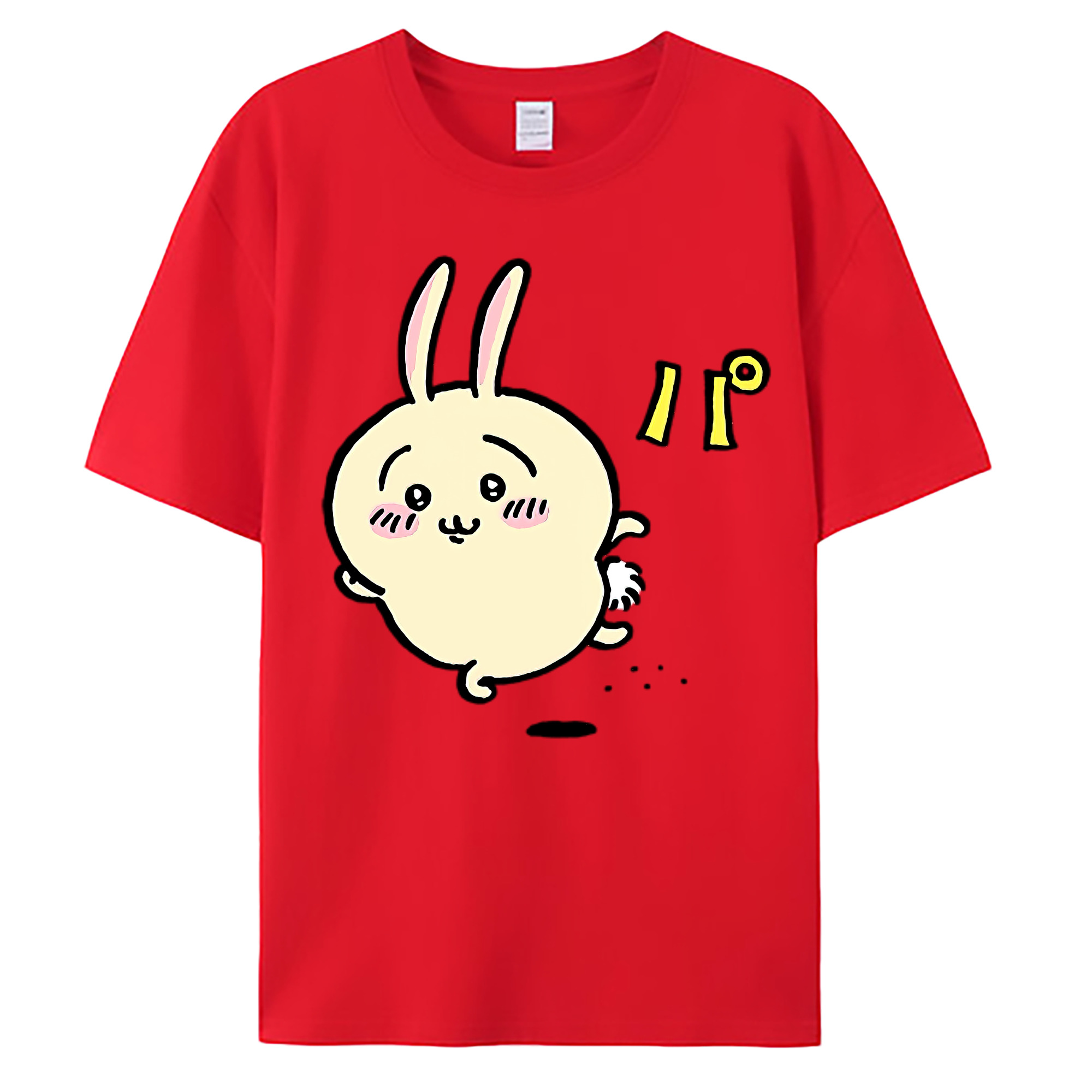 （画像用） ちいかわ うさぎ Chii-kawa usagi 綿100％ メンズ半袖Tシャツ｜肌触りやわらか＆通気性