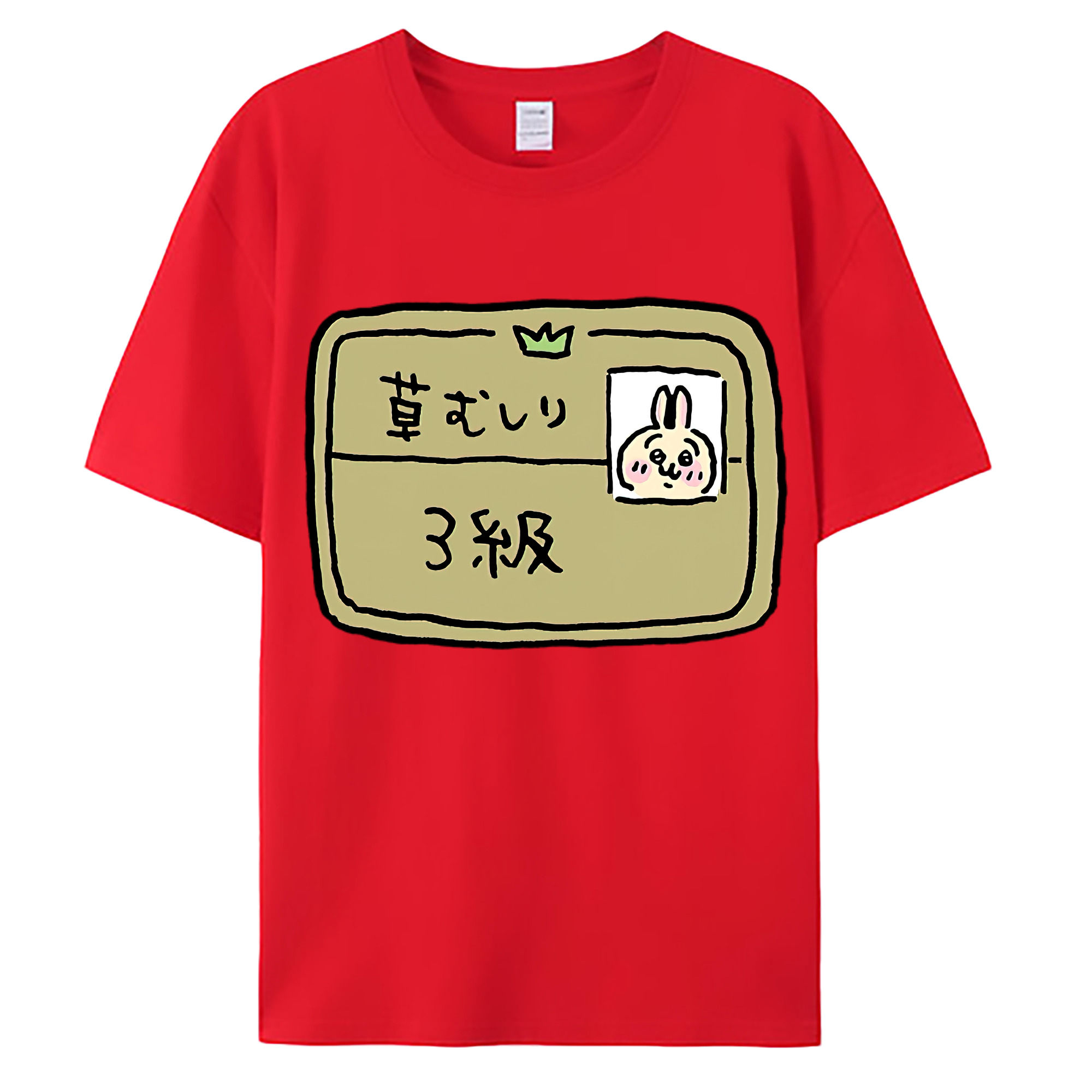 （画像用） ちいかわ うさぎ Chii-kawa usagi 綿100％ メンズ半袖Tシャツ｜肌触りやわらか＆通気性