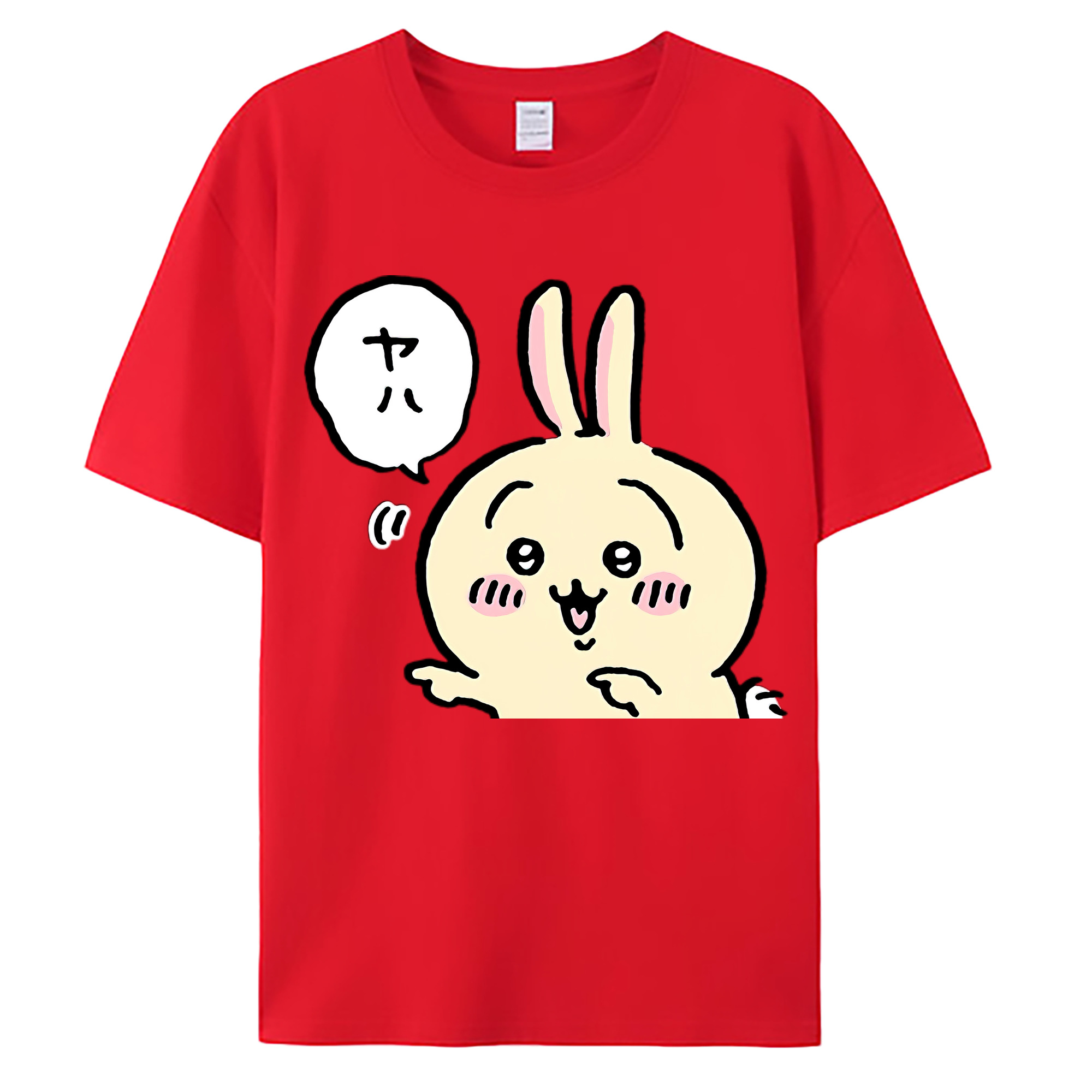 （画像用） ちいかわ うさぎ Chii-kawa usagi 綿100％ メンズ半袖Tシャツ｜肌触りやわらか＆通気性