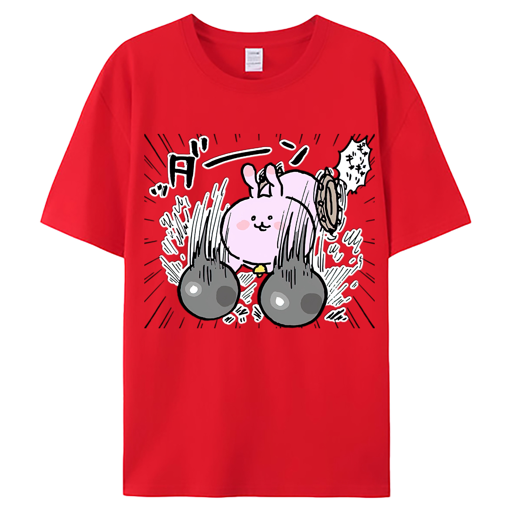 （画像用） ちいかわ うさぎ Chii-kawa usagi 綿100％ メンズ半袖Tシャツ｜肌触りやわらか＆通気性