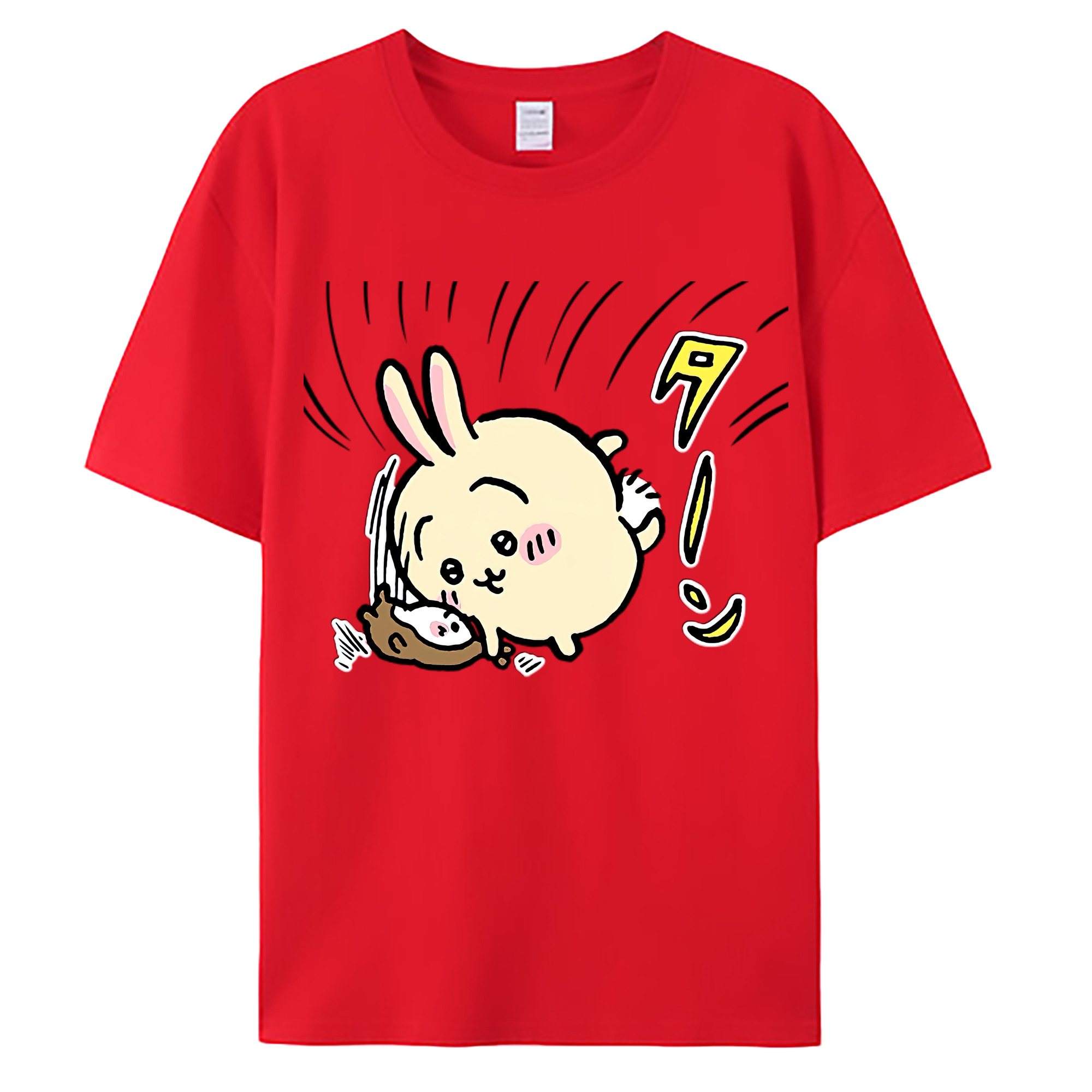 （画像用） ちいかわ うさぎ Chii-kawa usagi 綿100％ メンズ半袖Tシャツ｜肌触りやわらか＆通気性