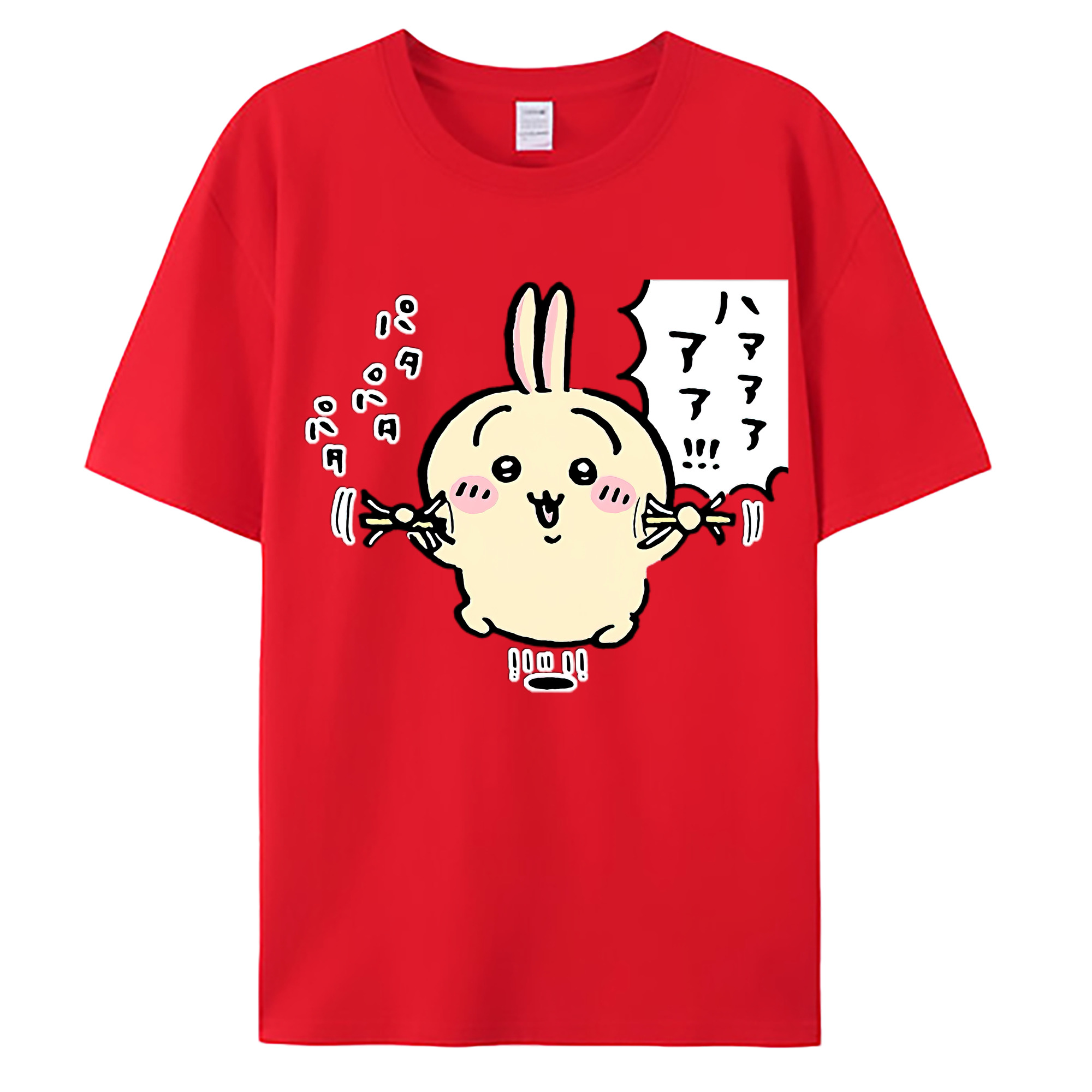 （画像用） ちいかわ うさぎ Chii-kawa usagi 綿100％ メンズ半袖Tシャツ｜肌触りやわらか＆通気性