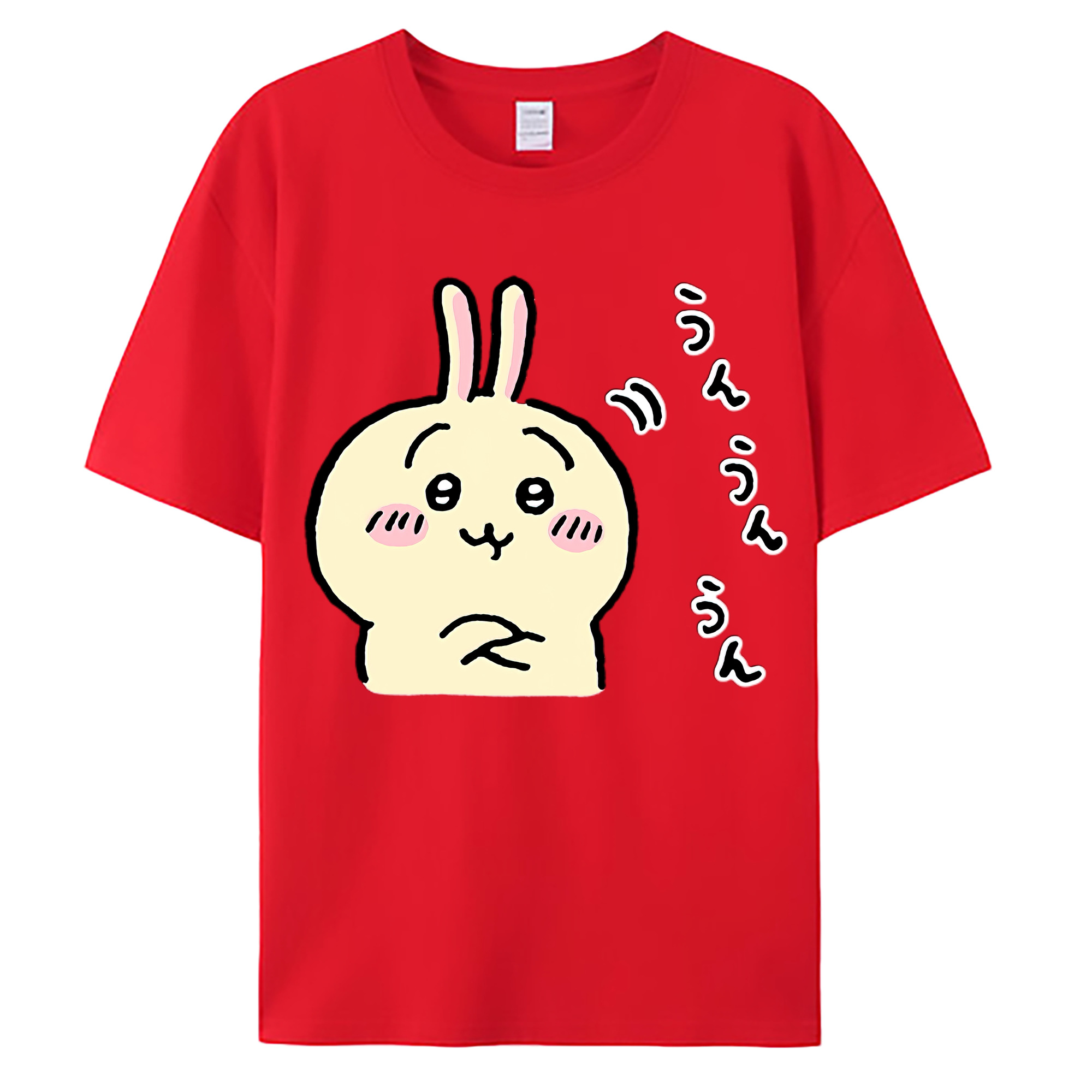 （画像用） ちいかわ うさぎ Chii-kawa usagi 綿100％ メンズ半袖Tシャツ｜肌触りやわらか＆通気性