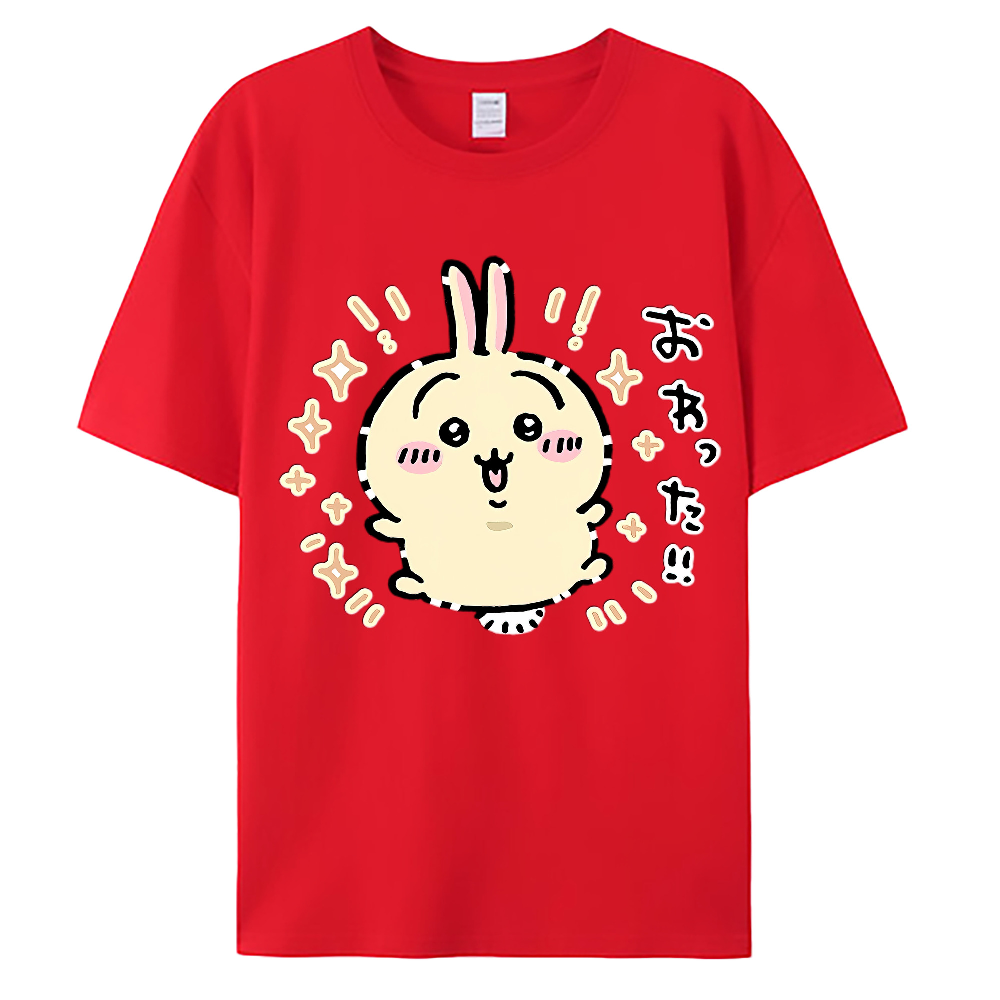 （画像用） ちいかわ うさぎ Chii-kawa usagi 綿100％ メンズ半袖Tシャツ｜肌触りやわらか＆通気性