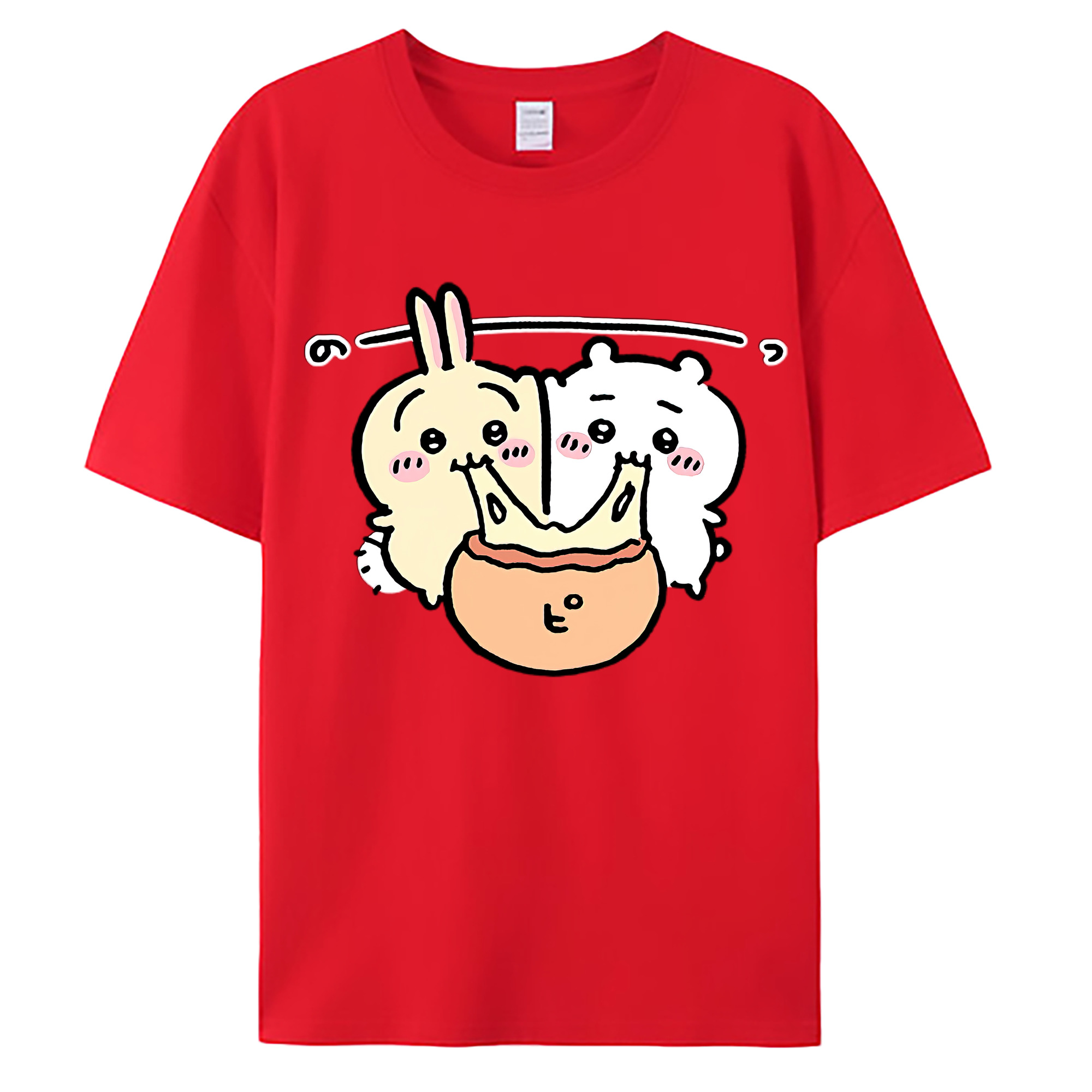 （画像用） ちいかわ うさぎ Chii-kawa usagi 綿100％ メンズ半袖Tシャツ｜肌触りやわらか＆通気性