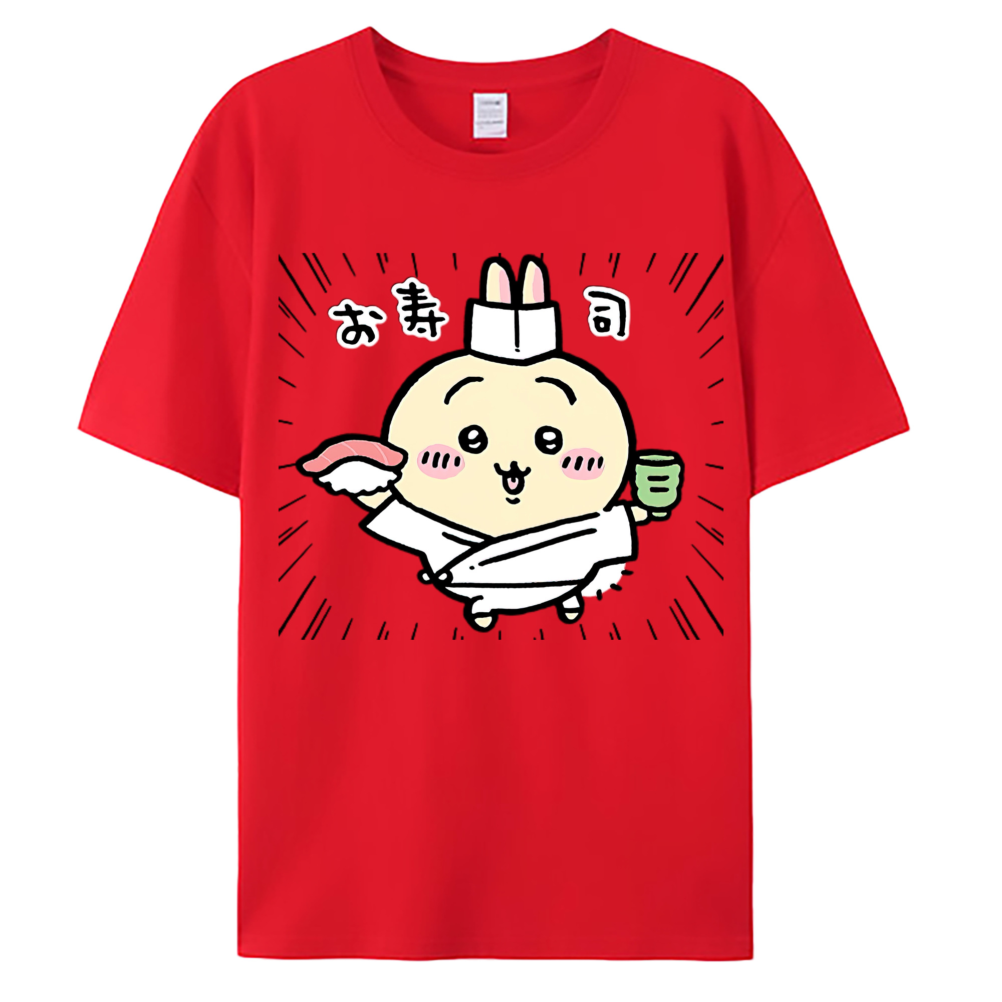 （画像用） ちいかわ うさぎ Chii-kawa usagi 綿100％ メンズ半袖Tシャツ｜肌触りやわらか＆通気性