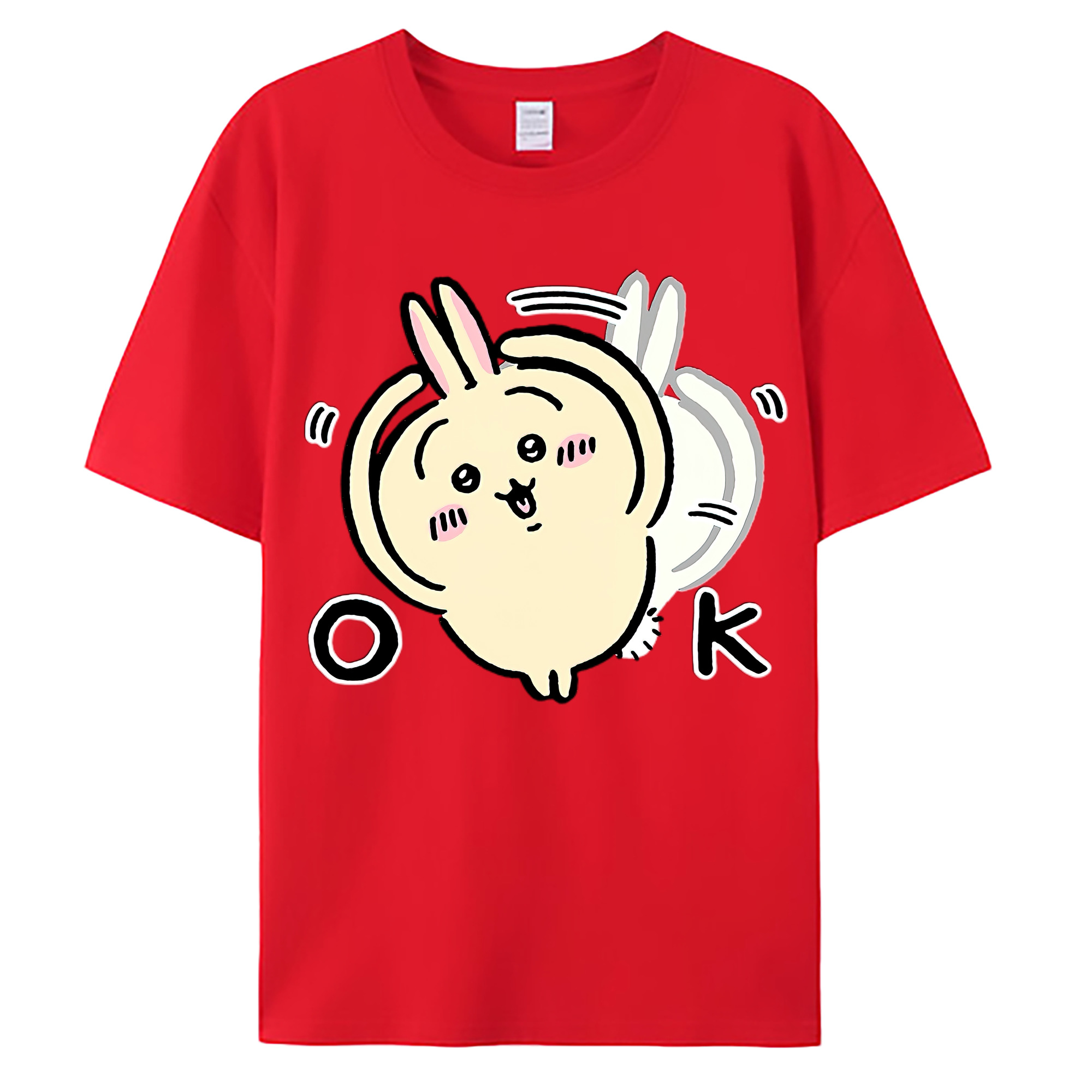 （画像用） ちいかわ うさぎ Chii-kawa usagi 綿100％ メンズ半袖Tシャツ｜肌触りやわらか＆通気性