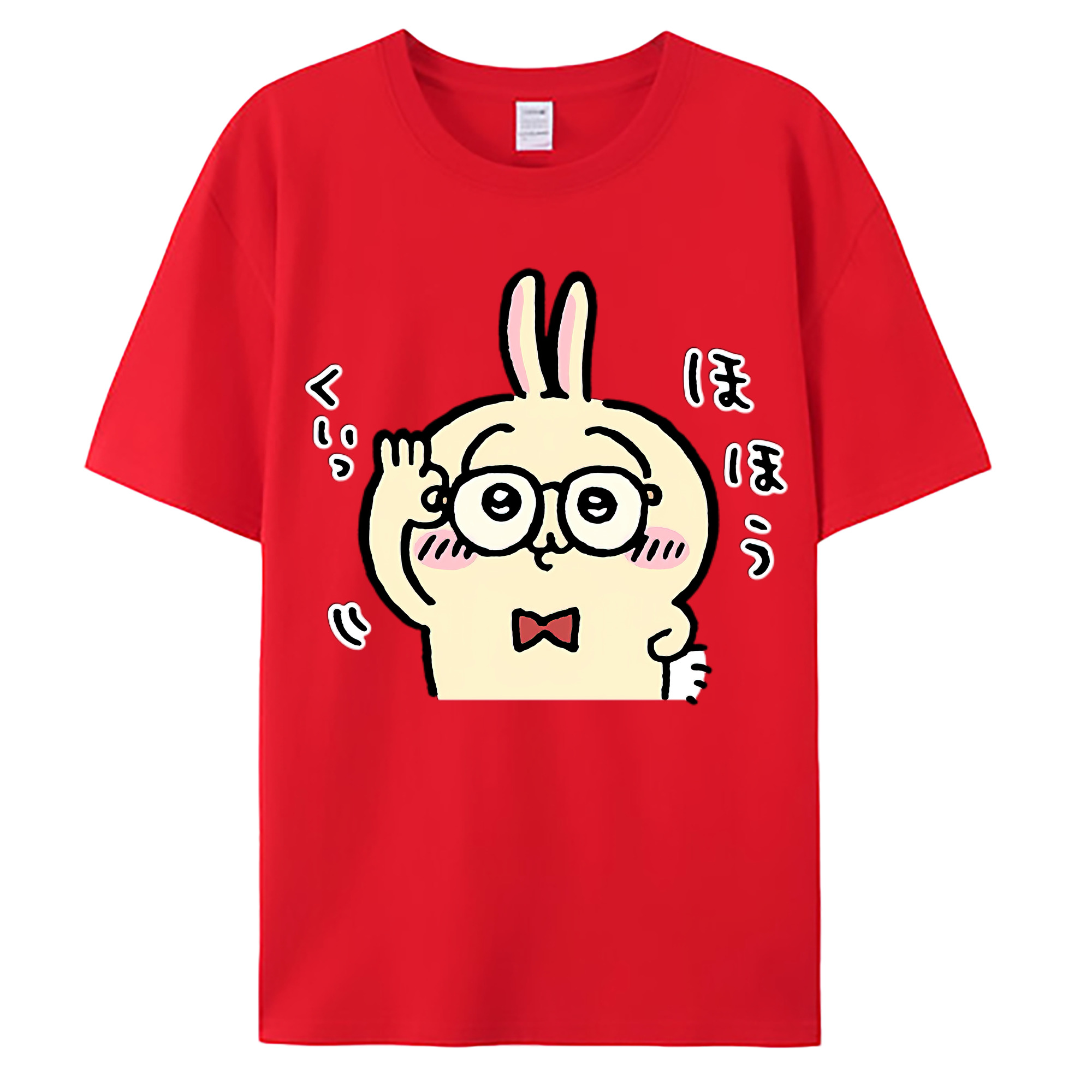 （画像用） ちいかわ うさぎ Chii-kawa usagi 綿100％ メンズ半袖Tシャツ｜肌触りやわらか＆通気性