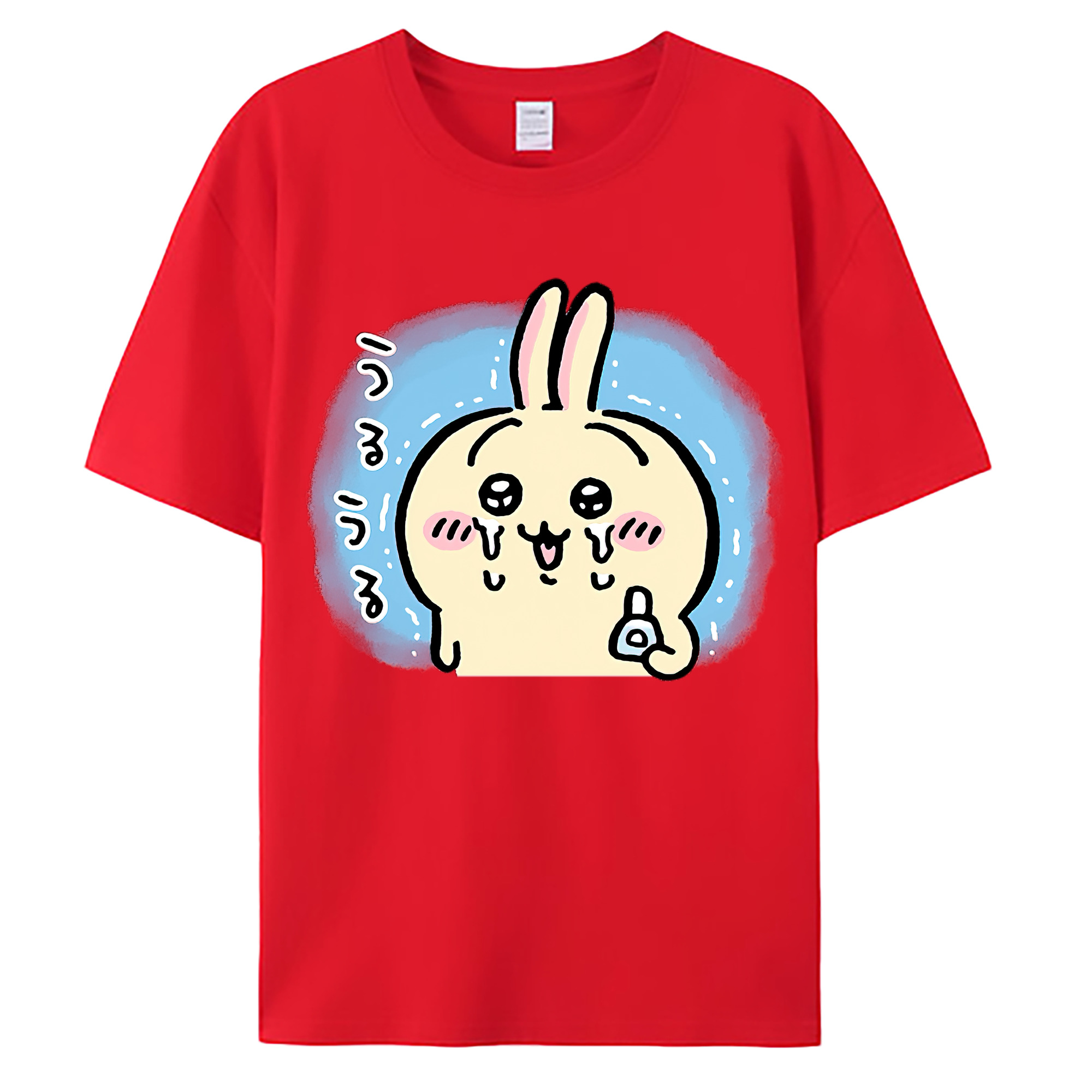 （画像用） ちいかわ うさぎ Chii-kawa usagi 綿100％ メンズ半袖Tシャツ｜肌触りやわらか＆通気性