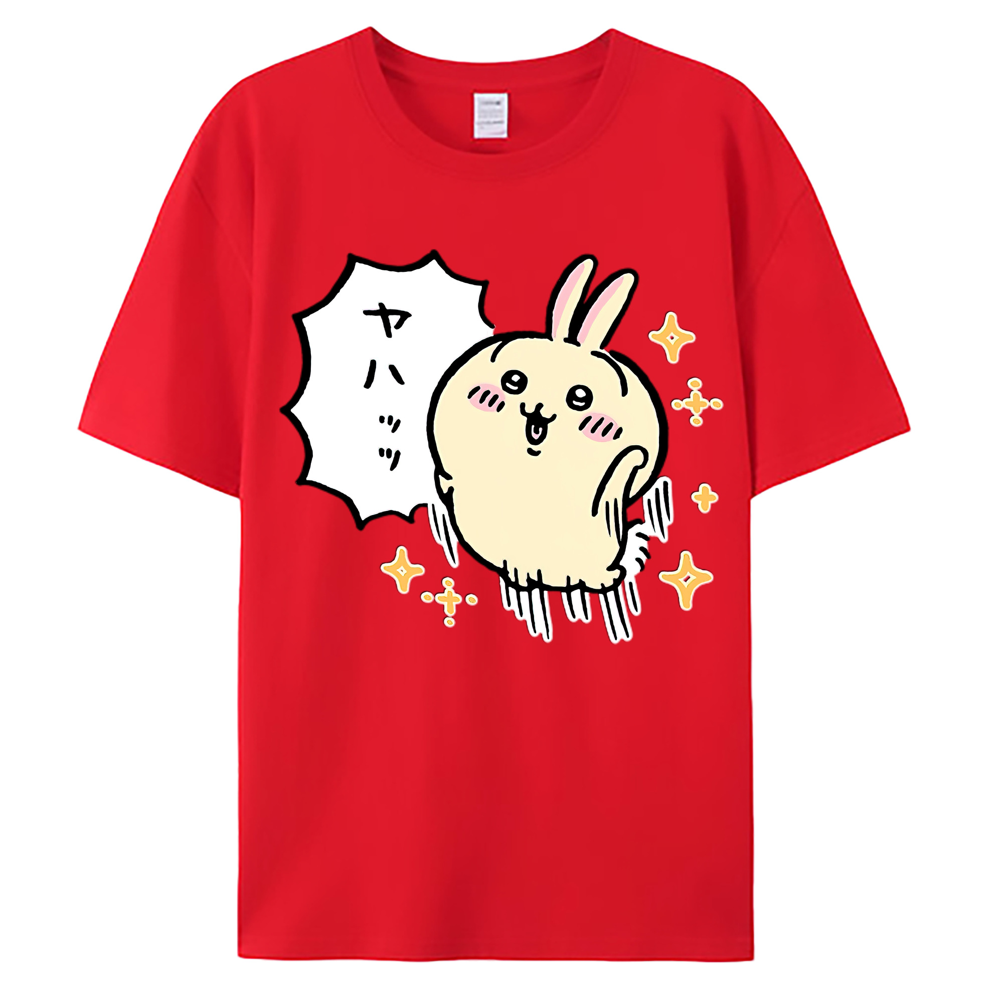 （画像用） ちいかわ うさぎ Chii-kawa usagi 綿100％ メンズ半袖Tシャツ｜肌触りやわらか＆通気性