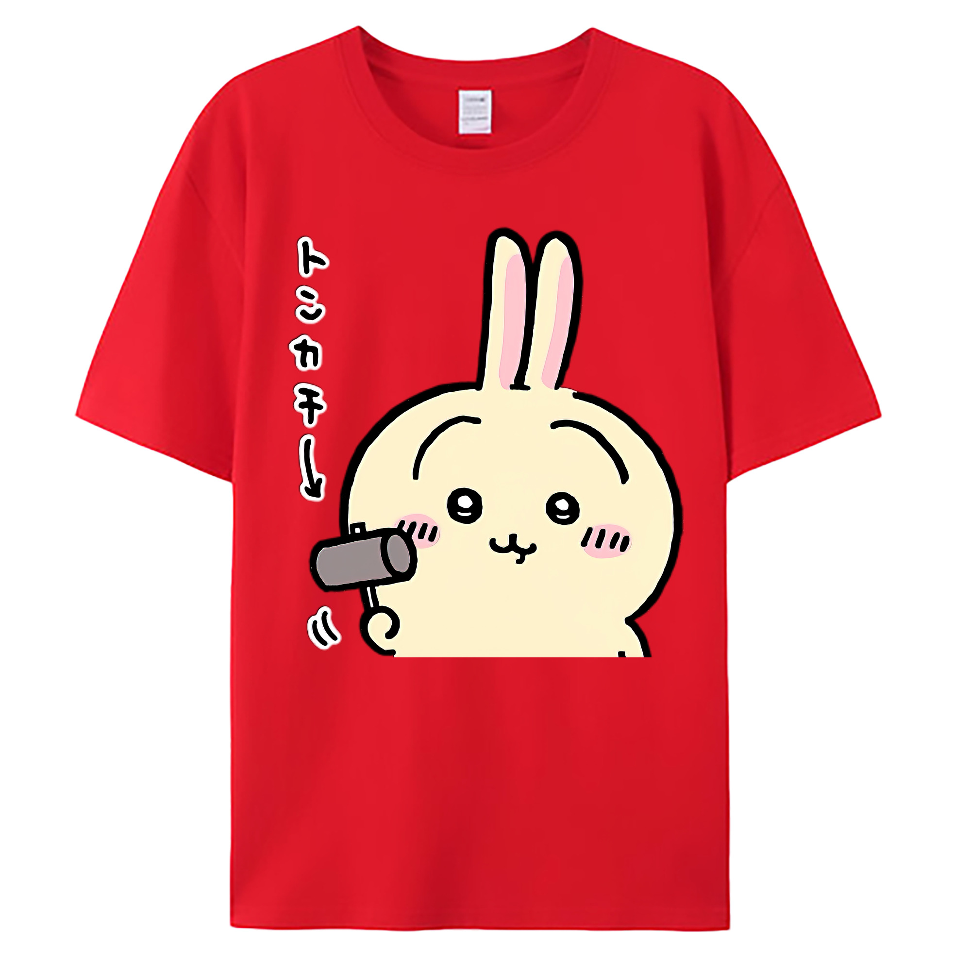 （画像用） ちいかわ うさぎ Chii-kawa usagi 綿100％ メンズ半袖Tシャツ｜肌触りやわらか＆通気性