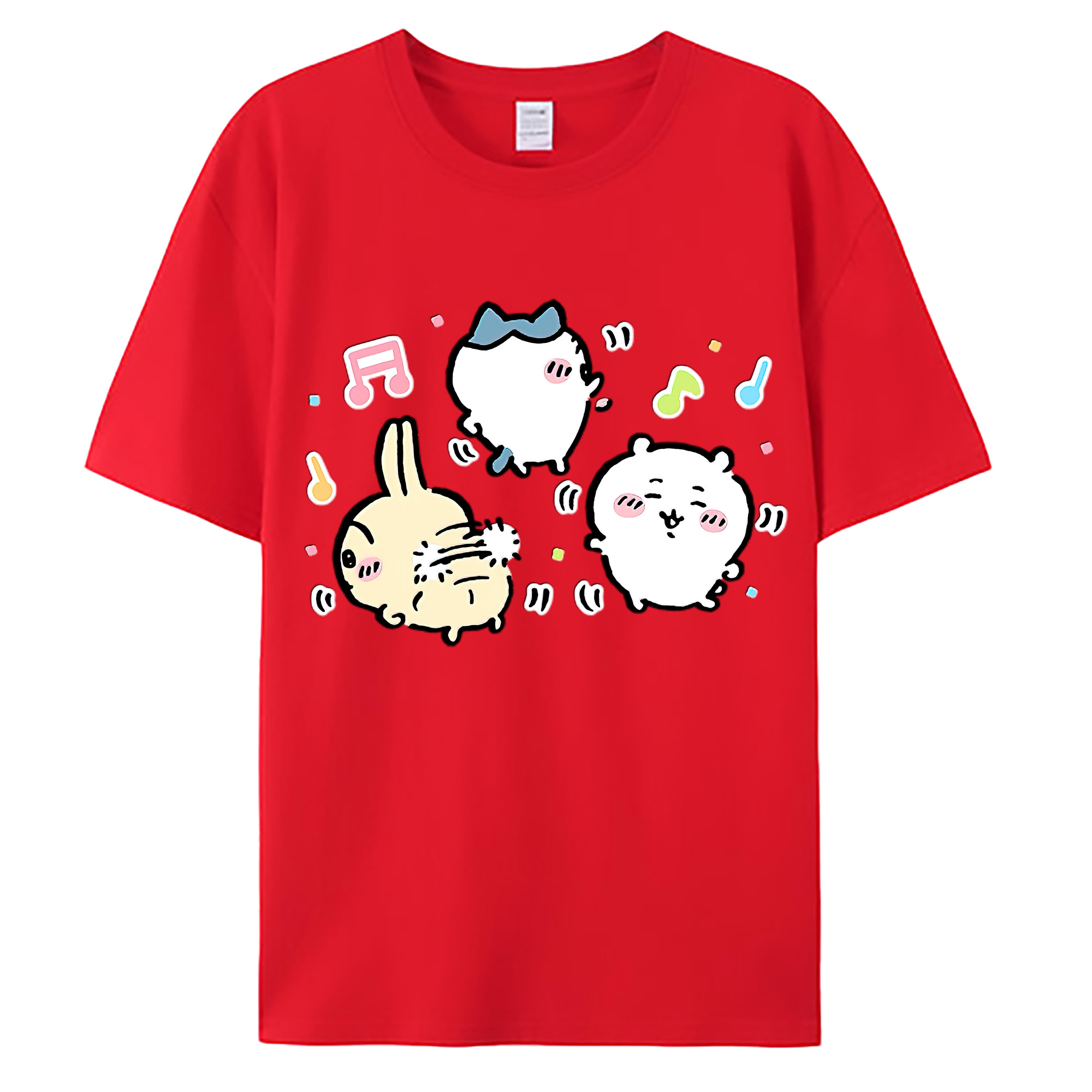 （画像用） ちいかわ うさぎ Chii-kawa usagi 綿100％ メンズ半袖Tシャツ｜肌触りやわらか＆通気性
