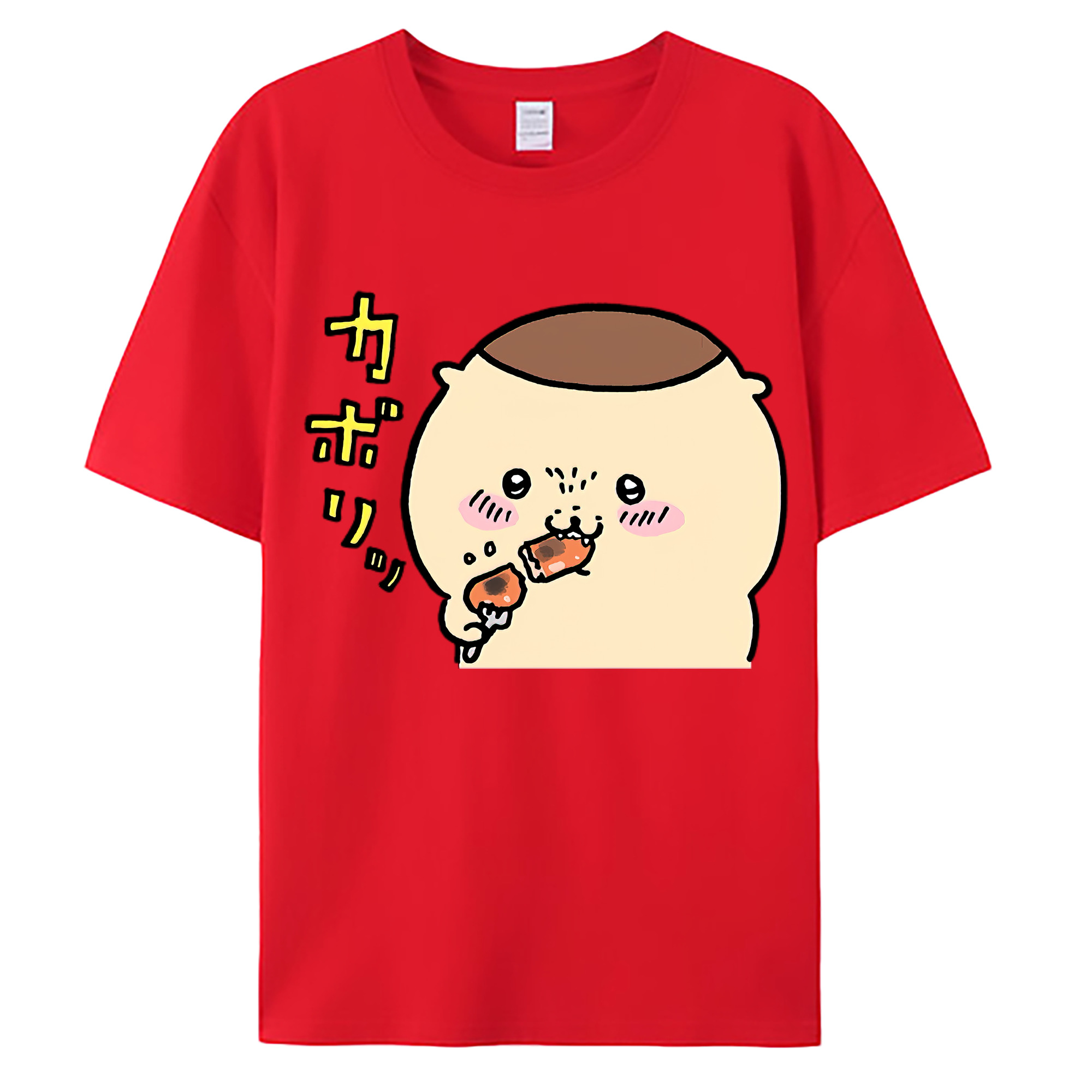 （画像用） ちいかわ くりまんじゅう Chii-kawa kuri manjū 綿100％ メンズ半袖Tシャツ｜肌触りやわらか＆通気性