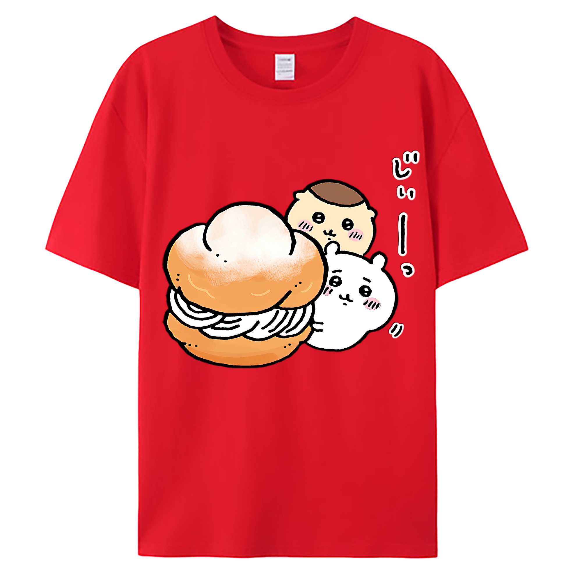 （画像用） ちいかわ くりまんじゅう Chii-kawa kuri manjū 綿100％ メンズ半袖Tシャツ｜肌触りやわらか＆通気性