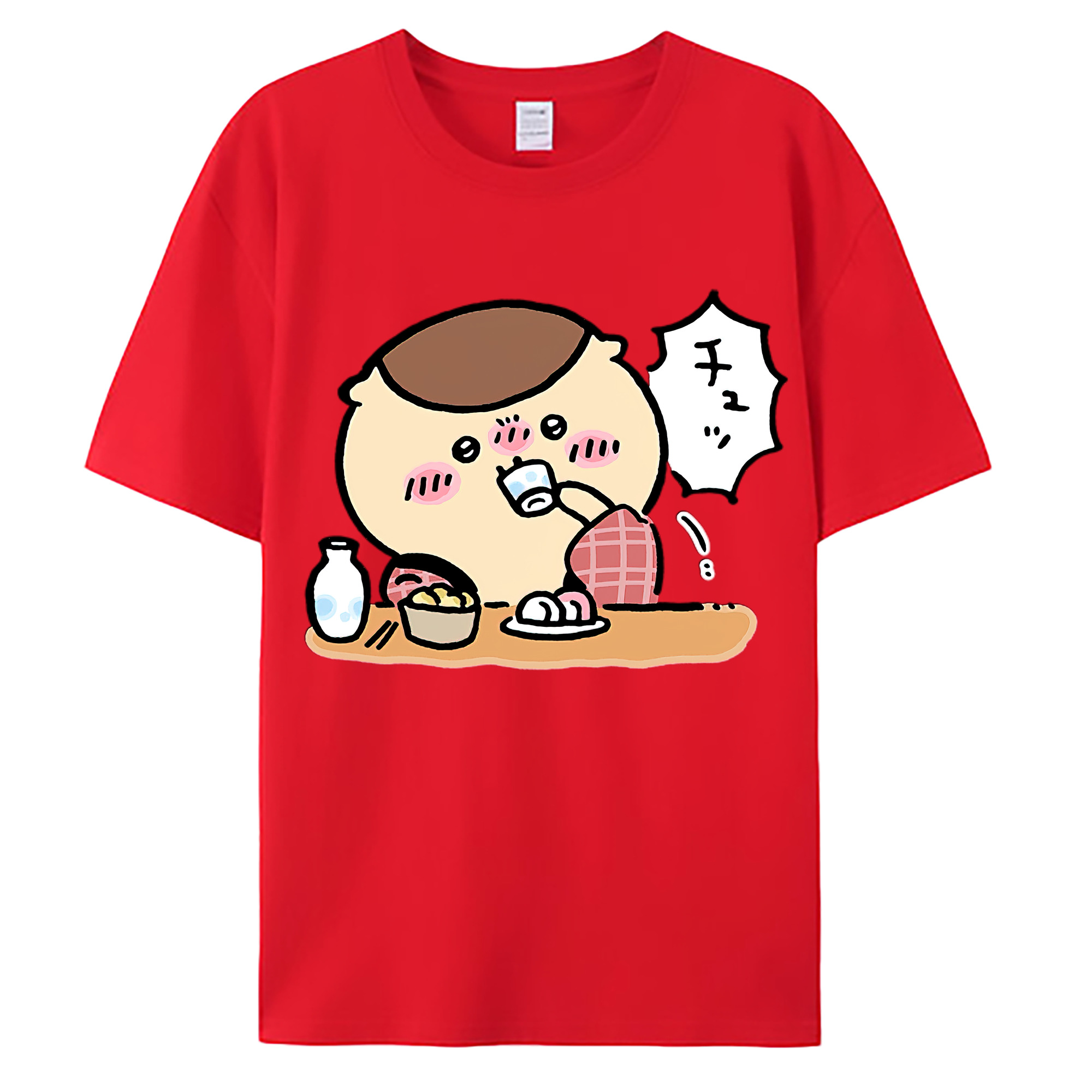 （画像用） ちいかわ くりまんじゅう Chii-kawa kuri manjū 綿100％ メンズ半袖Tシャツ｜肌触りやわらか＆通気性