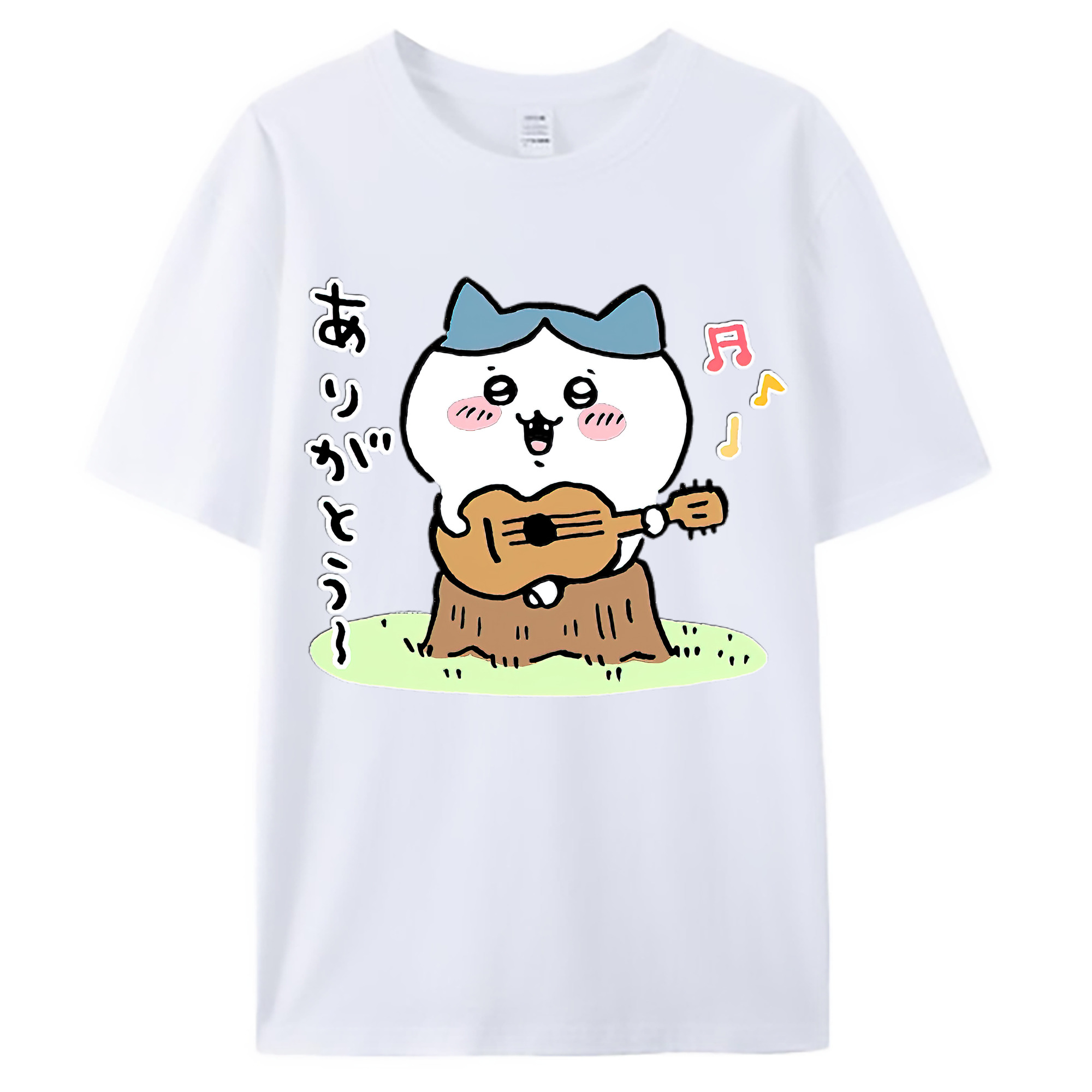 （画像用） ちいかわ ハチワレ Chii-kawa hachiware 綿100％ メンズ半袖Tシャツ｜肌触りやわらか＆通気性