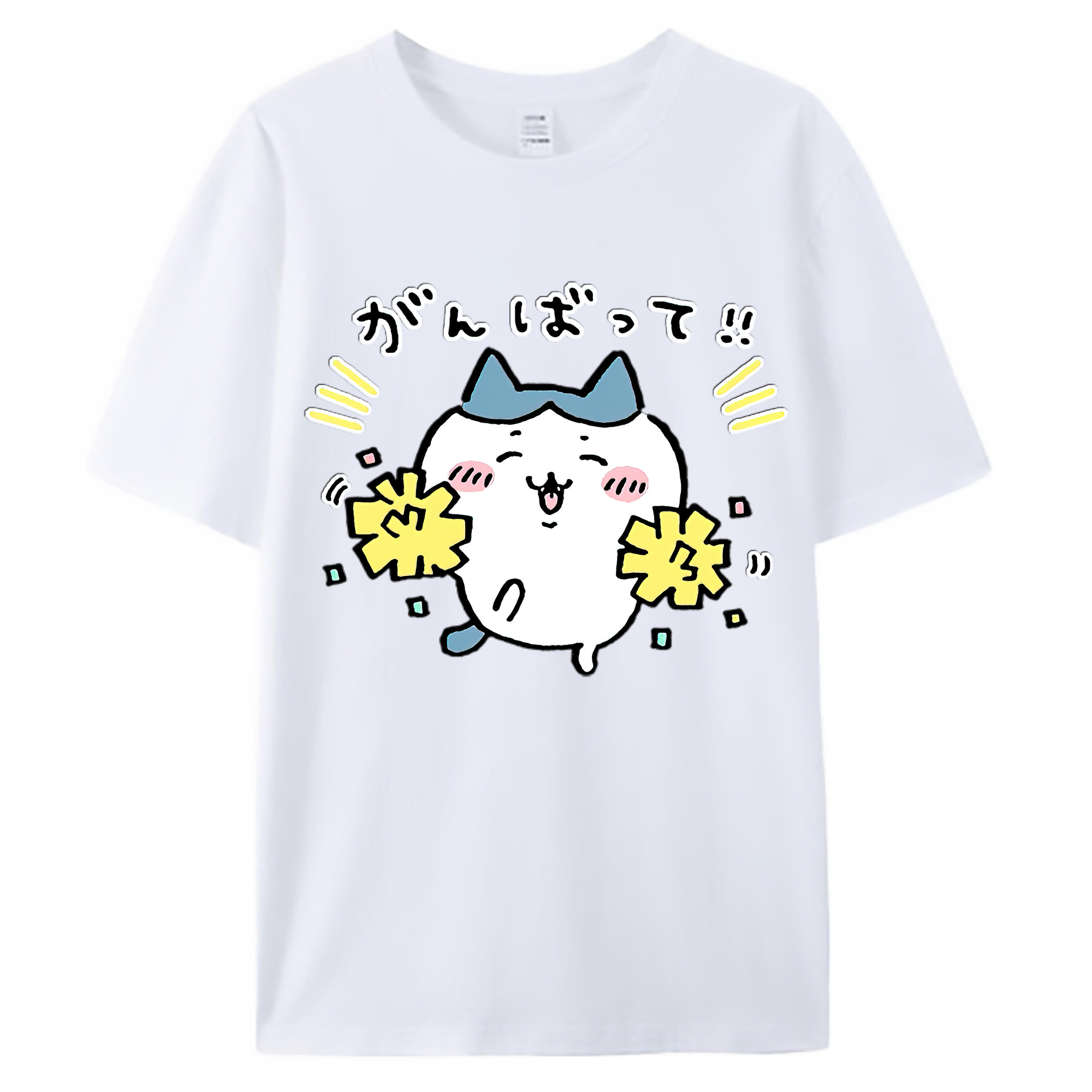 （画像用） ちいかわ ハチワレ Chii-kawa hachiware 綿100％ メンズ半袖Tシャツ｜肌触りやわらか＆通気性