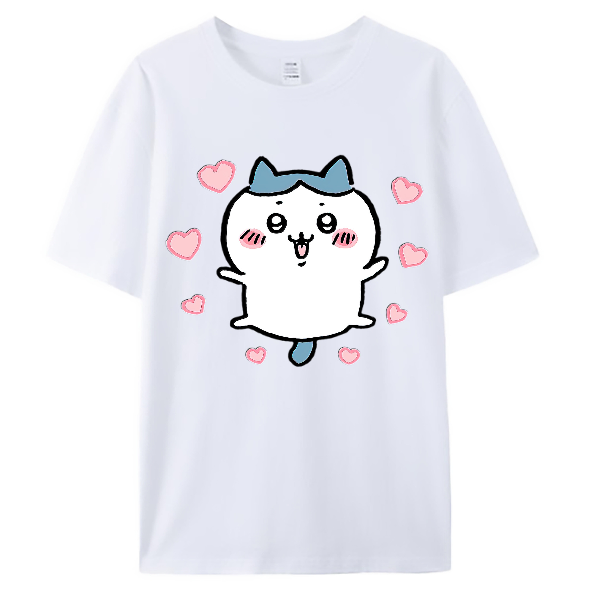 （画像用） ちいかわ ハチワレ Chii-kawa hachiware 綿100％ メンズ半袖Tシャツ｜肌触りやわらか＆通気性
