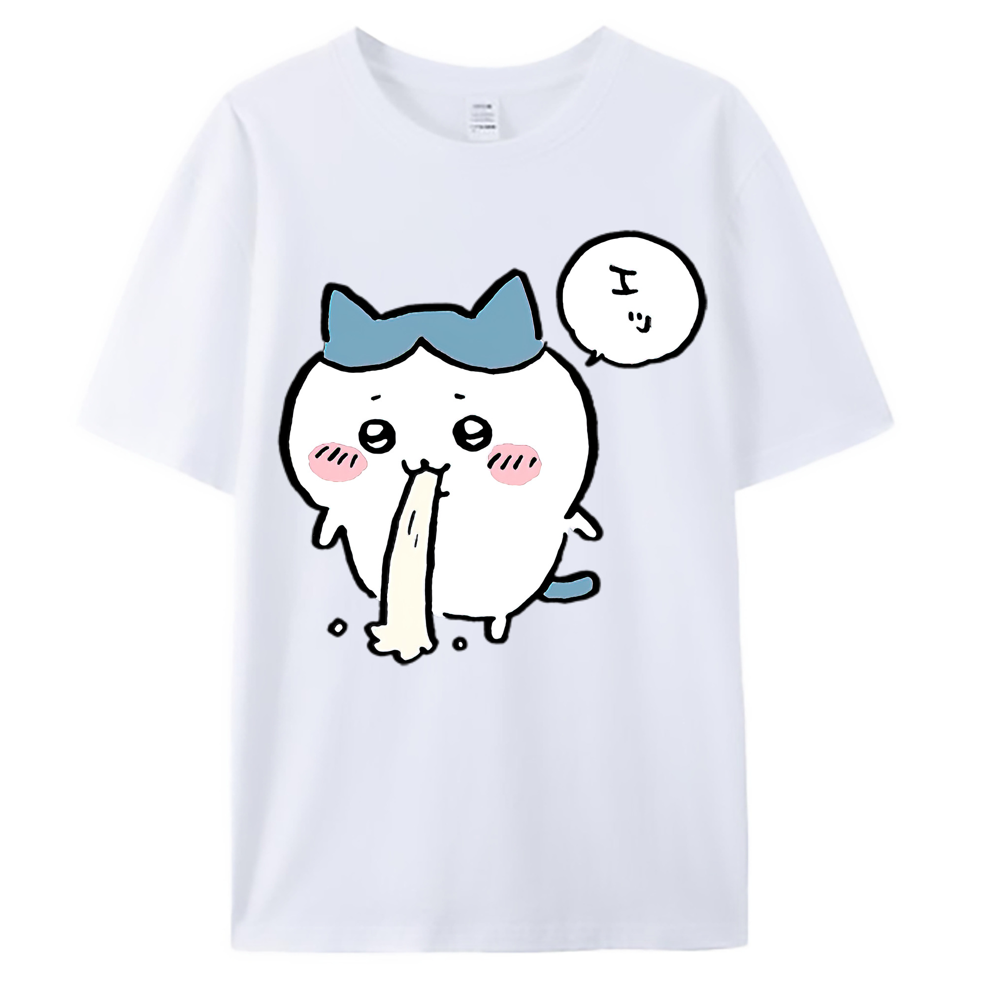 （画像用） ちいかわ ハチワレ Chii-kawa hachiware 綿100％ メンズ半袖Tシャツ｜肌触りやわらか＆通気性