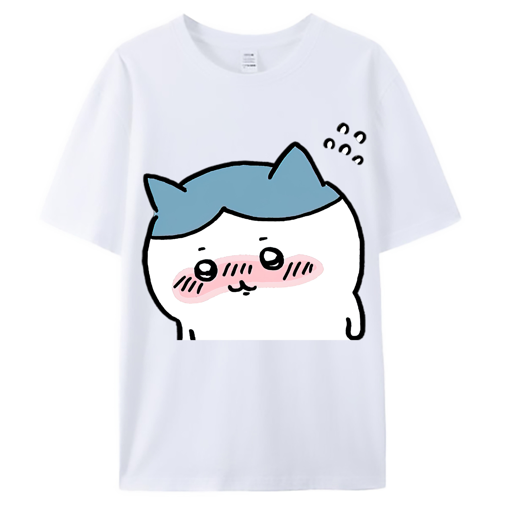 （画像用） ちいかわ ハチワレ Chii-kawa hachiware 綿100％ メンズ半袖Tシャツ｜肌触りやわらか＆通気性