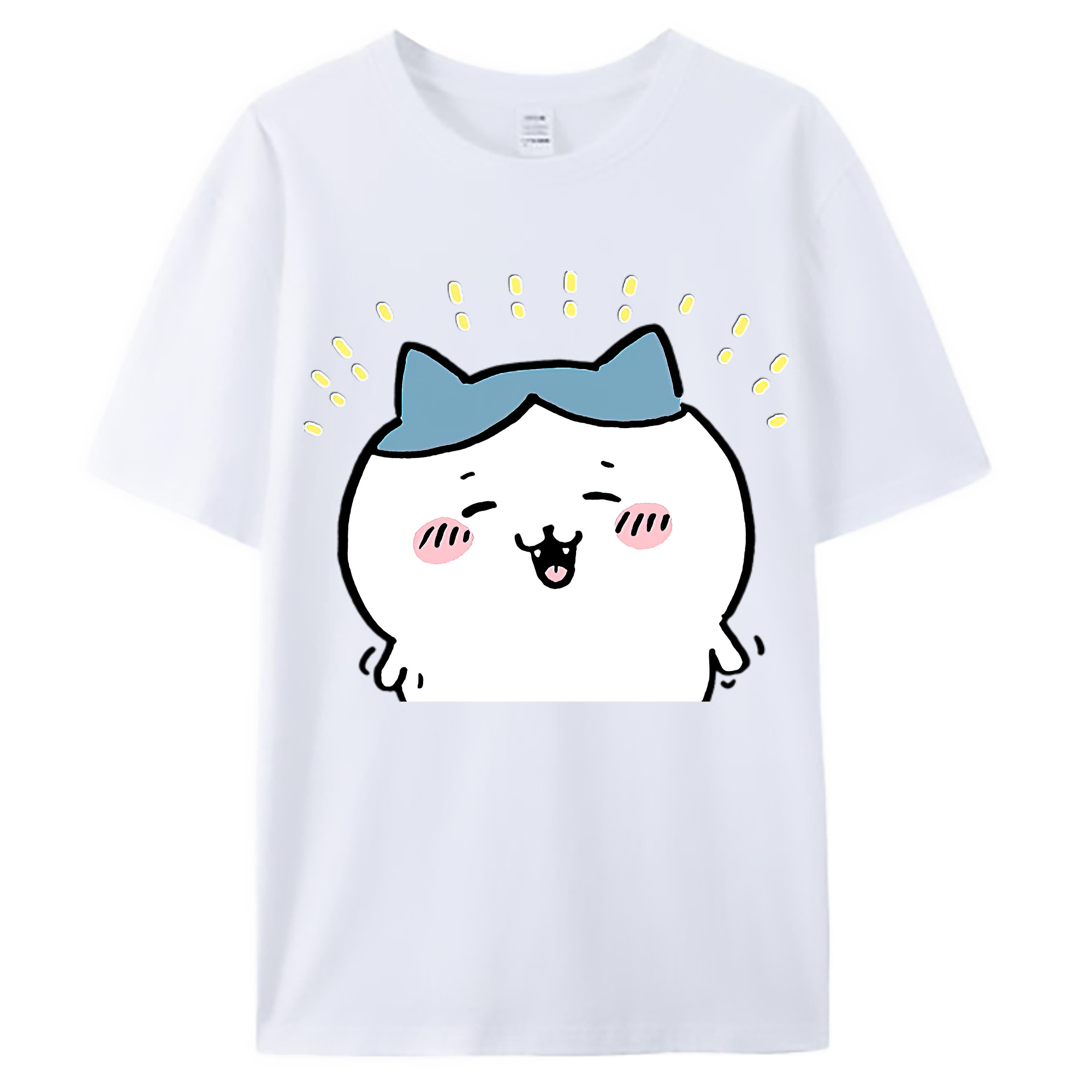 （画像用） ちいかわ ハチワレ Chii-kawa hachiware 綿100％ メンズ半袖Tシャツ｜肌触りやわらか＆通気性